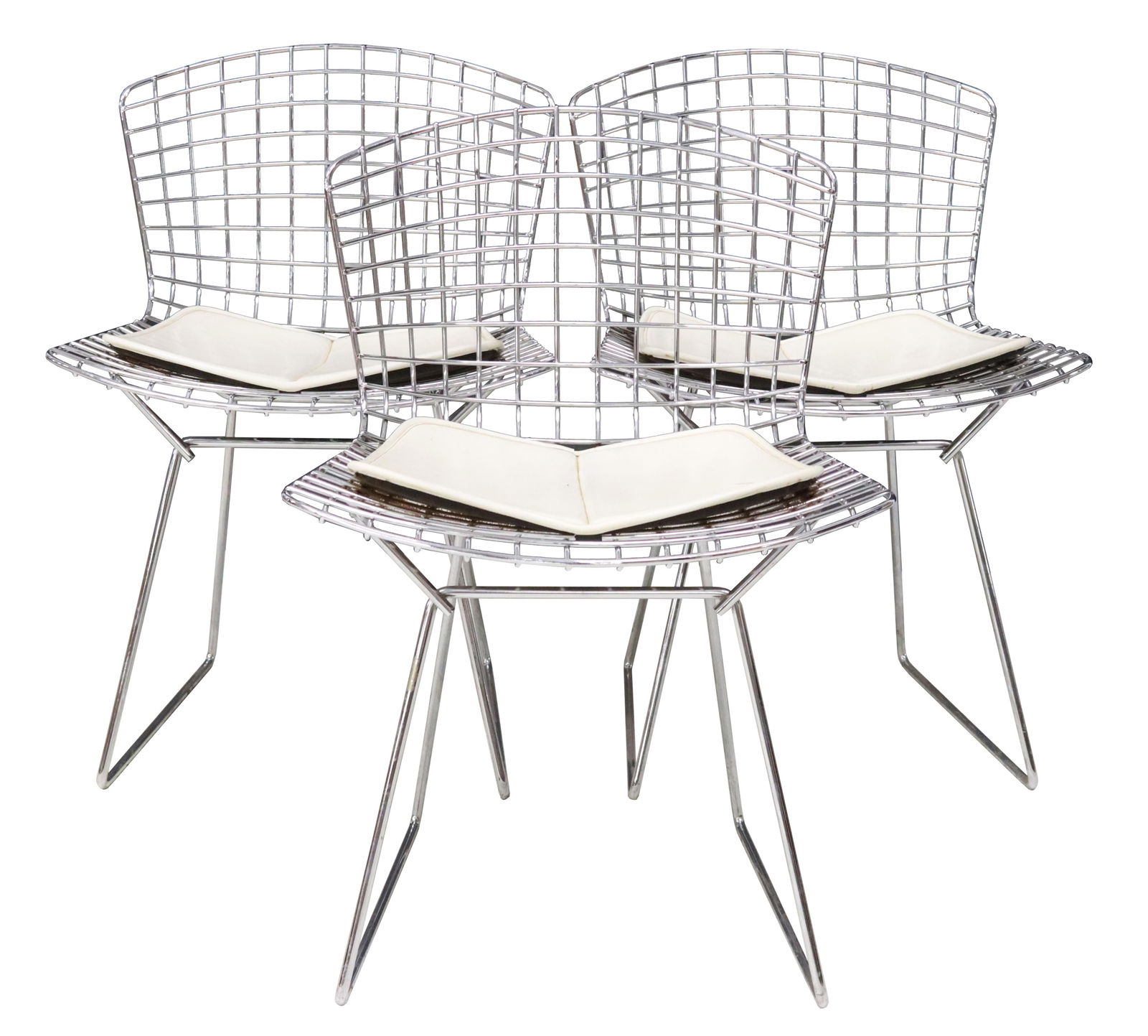 (3) HARRY BERTOIA FOR KNOLL STEEL WIRE SIDE CHAIRS (1 of 3)