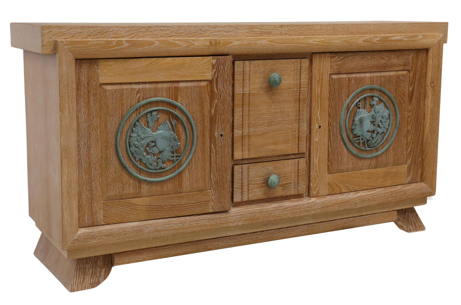 FRENCH ART DECO CERUSED OAK SIDEBOARD, c.1940 (1 of 5)