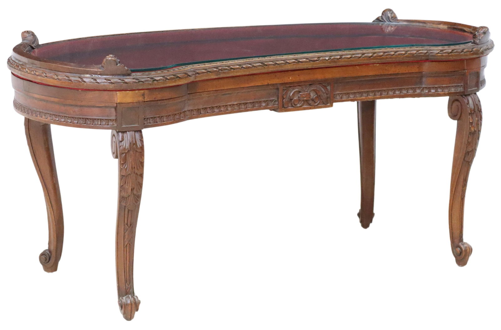 LOUIS XV STYLE KIDNEY-FORM LOW VITRINE TABLE (1 of 4)