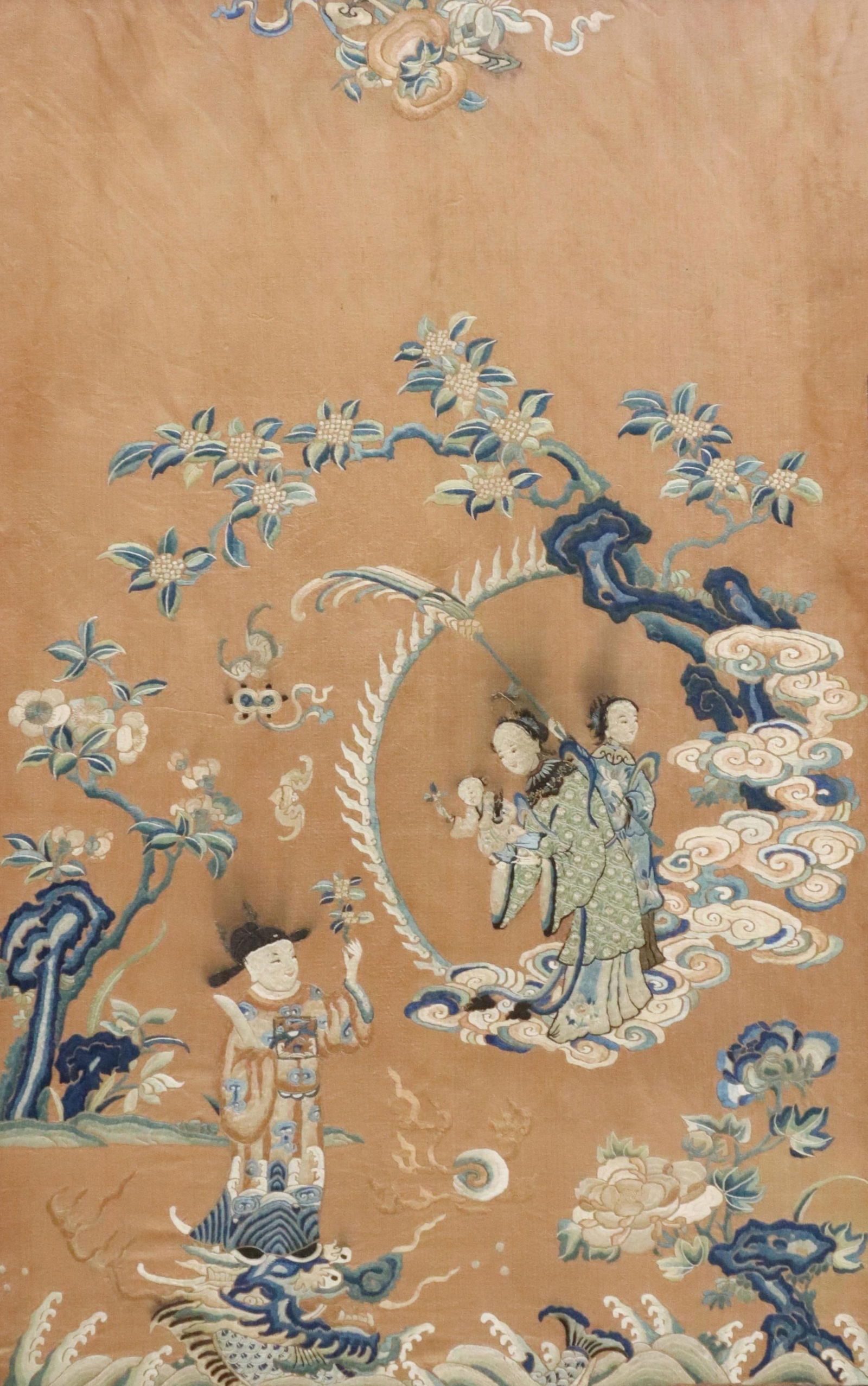 CHINESE EMBROIDERED SILK PANEL FEMALE IMMORTAL (1 of 3)