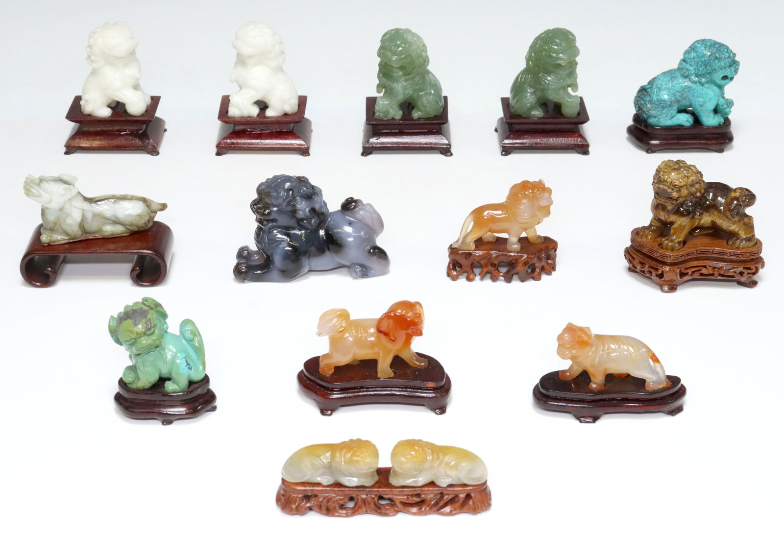 (13) SMALL CHINESE CARVED HARDSTONE ANIMAL FIGURES (1 of 3)