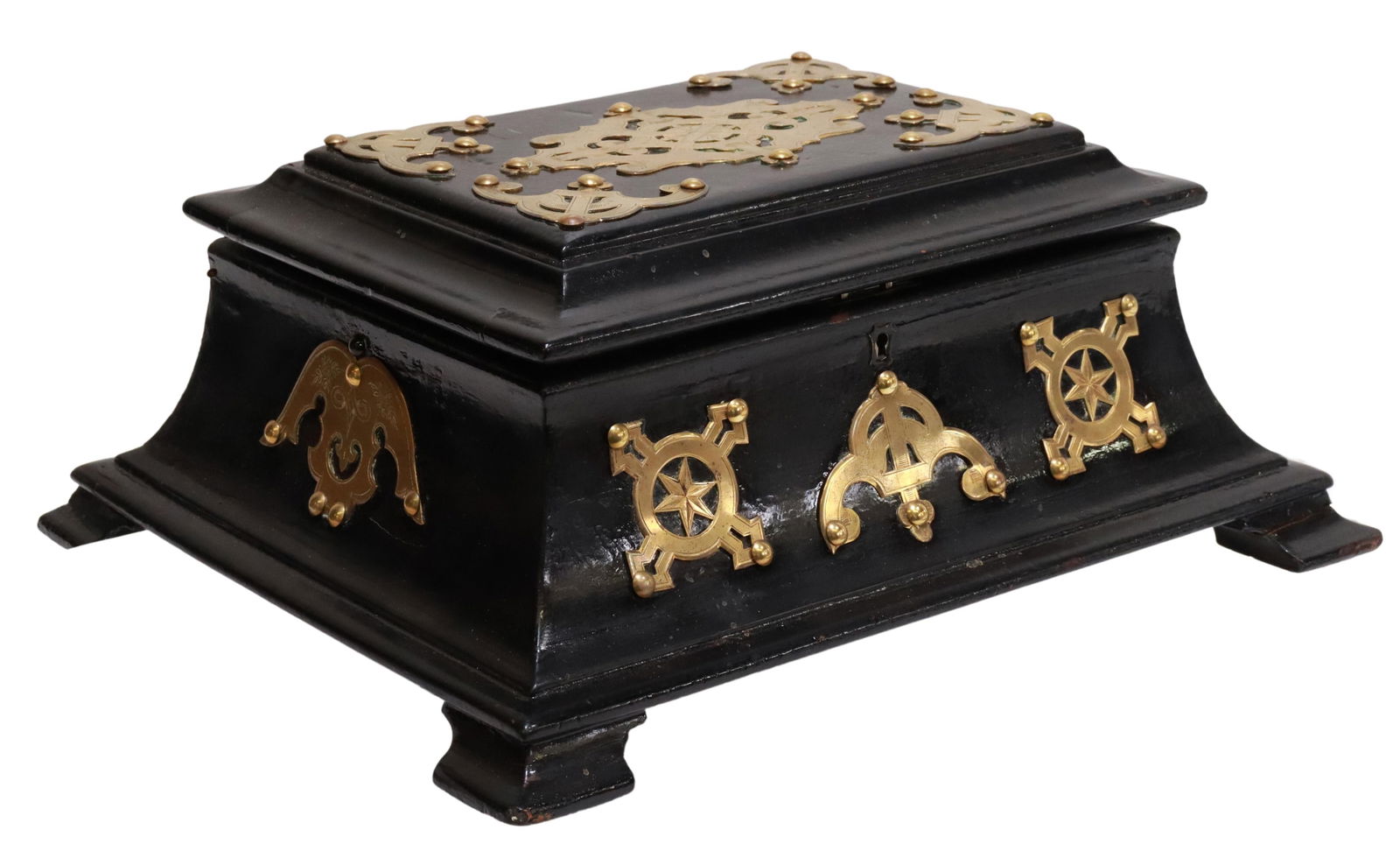 VICTORIAN BRASS-MOUNTED FITTED DRESSING BOX (1 of 5)