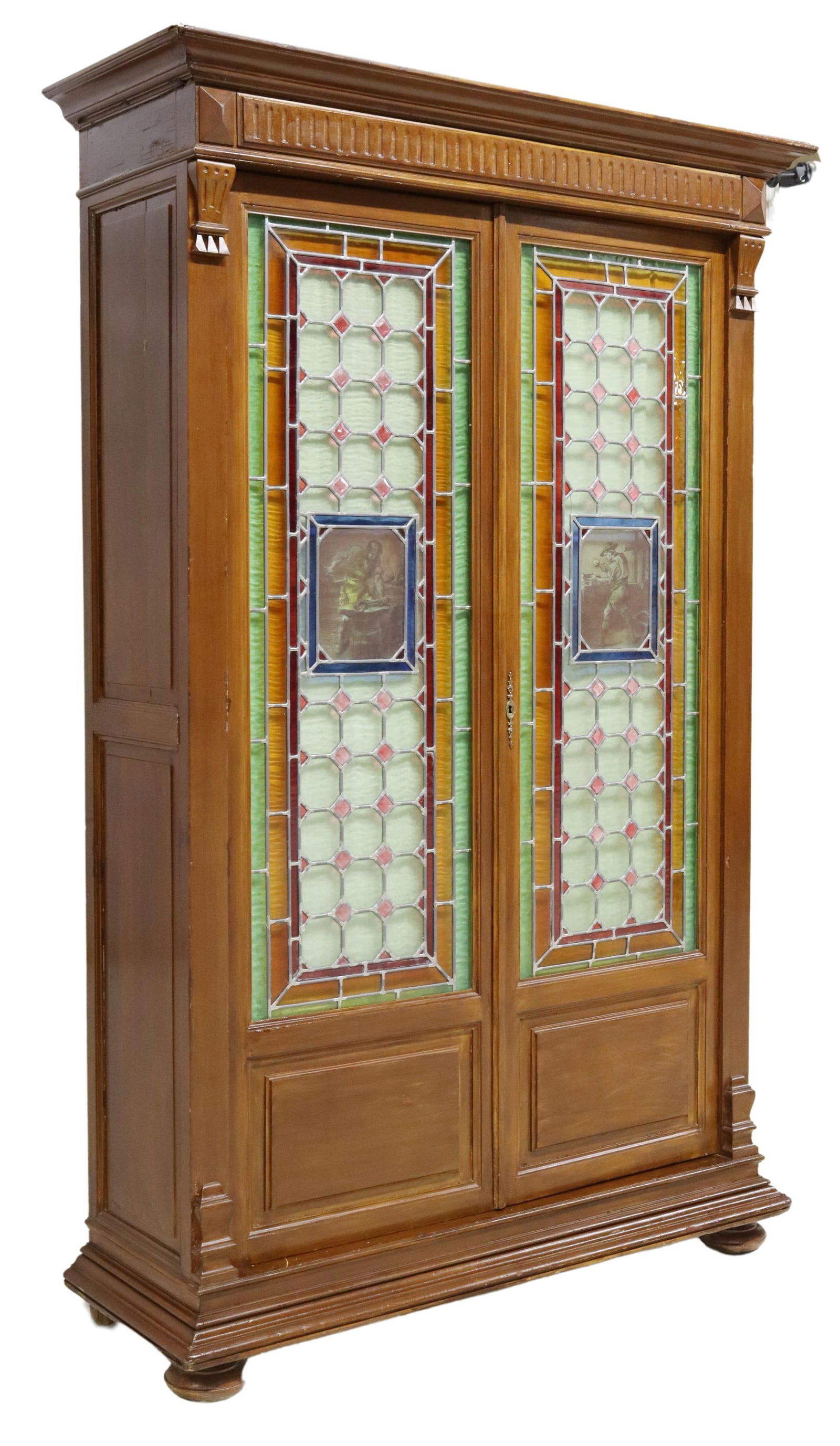 ITALIAN STAINED & LEADED GLASS BOOKCASE (1 of 5)