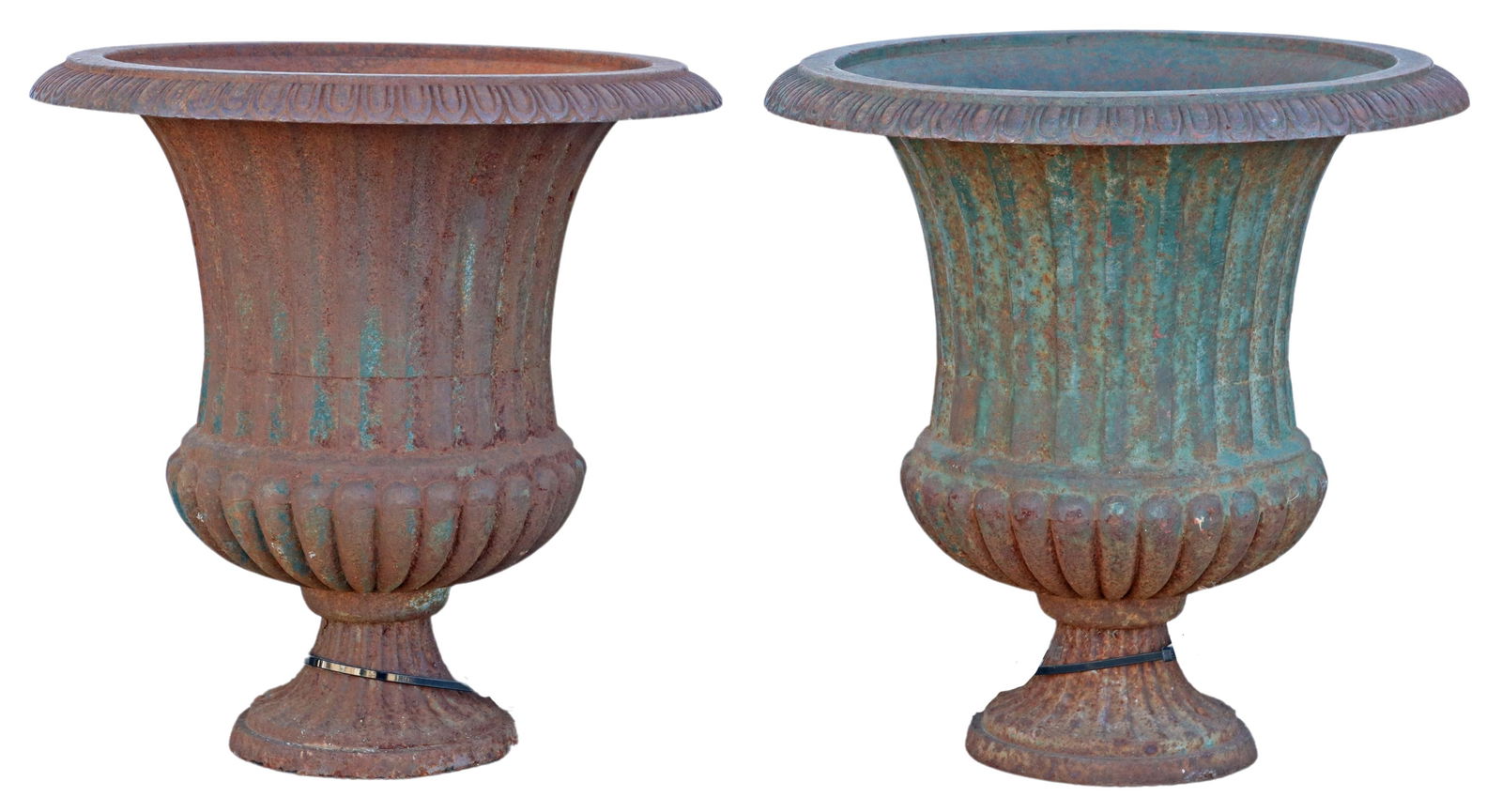 (2) CAST IRON CAMPANA-FORM GARDEN URNS (1 of 3)