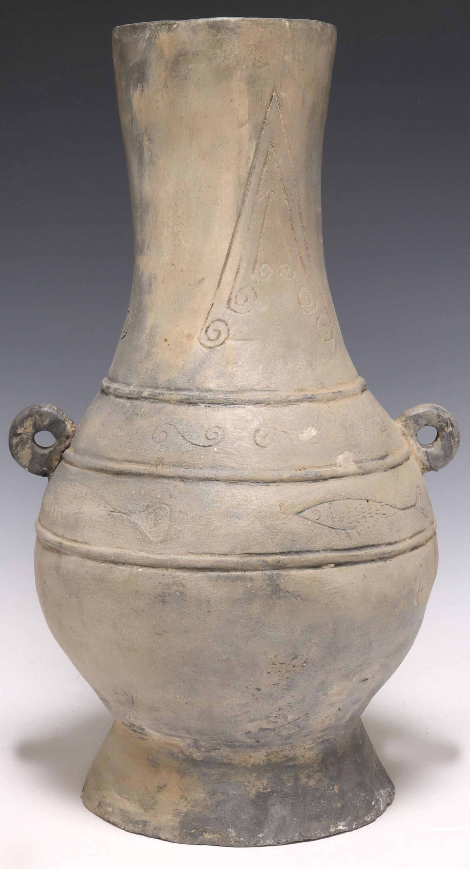 CHINESE BANSHAN STYLE UNGLAZED EARTHENWARE VASE (1 of 3)