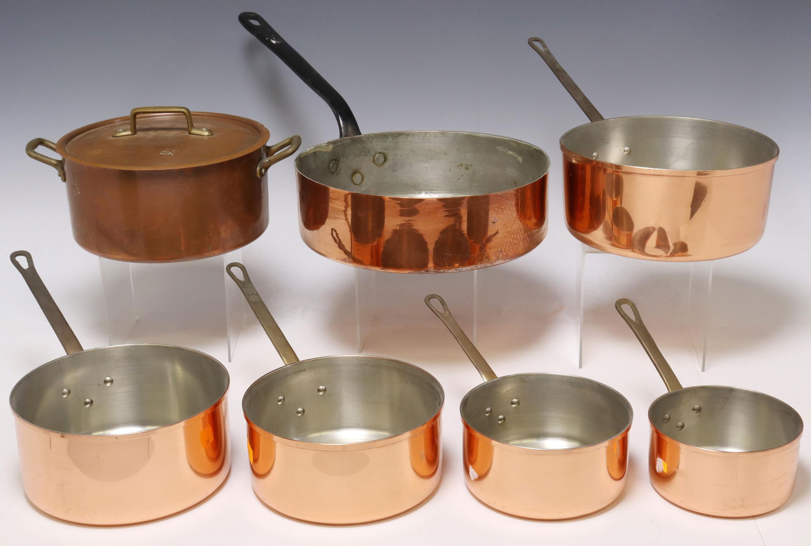 (7) FRENCH COPPER GRADUATED SAUCEPANS & POTS (1 of 6)