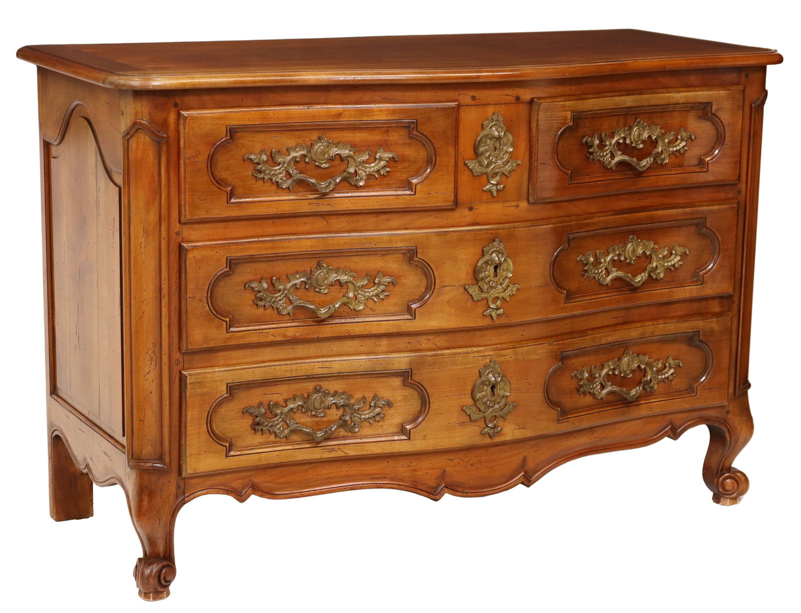 FRENCH LOUIS XV STYLE WALNUT COMMODE (1 of 5)