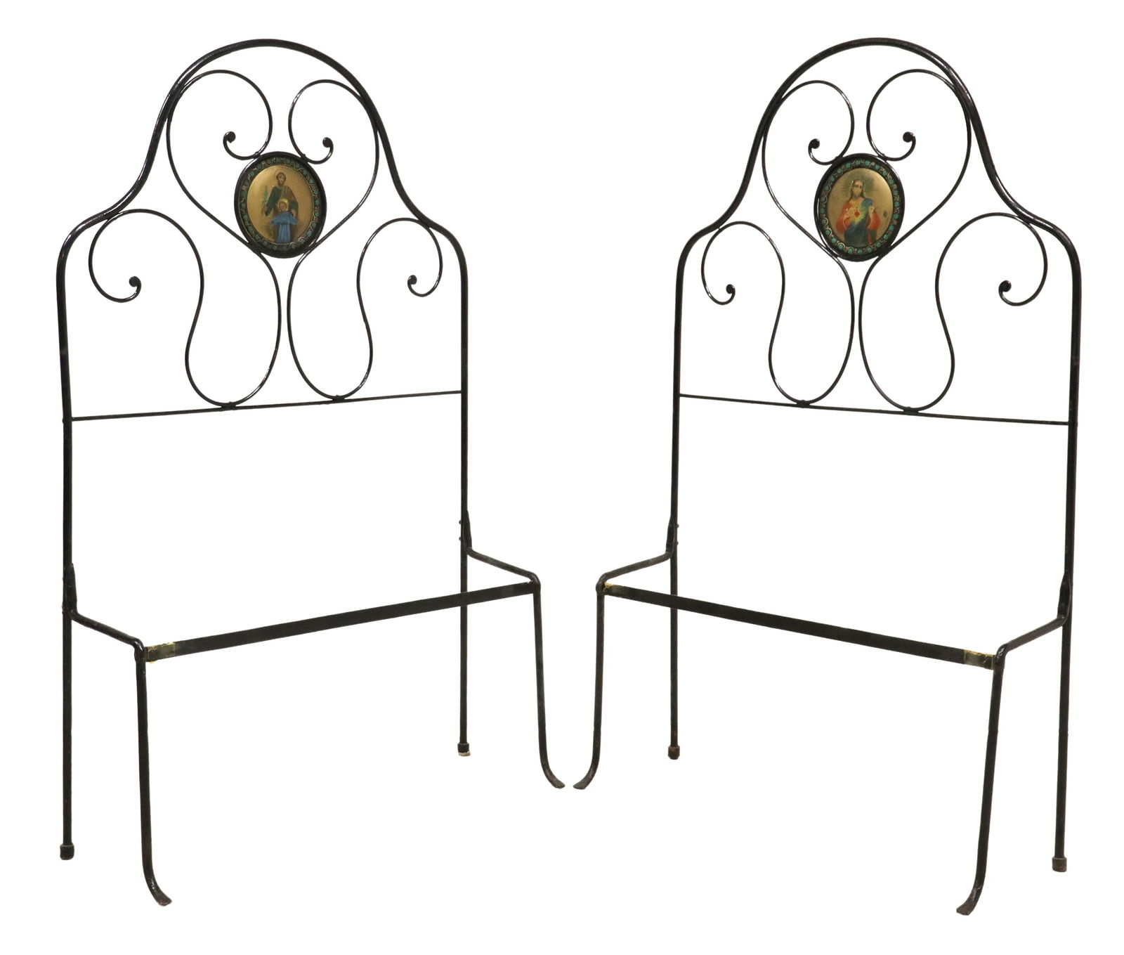 (2) ITALIAN IRON RELIGIOUS ROUNDEL HEADBOARDS (1 of 5)