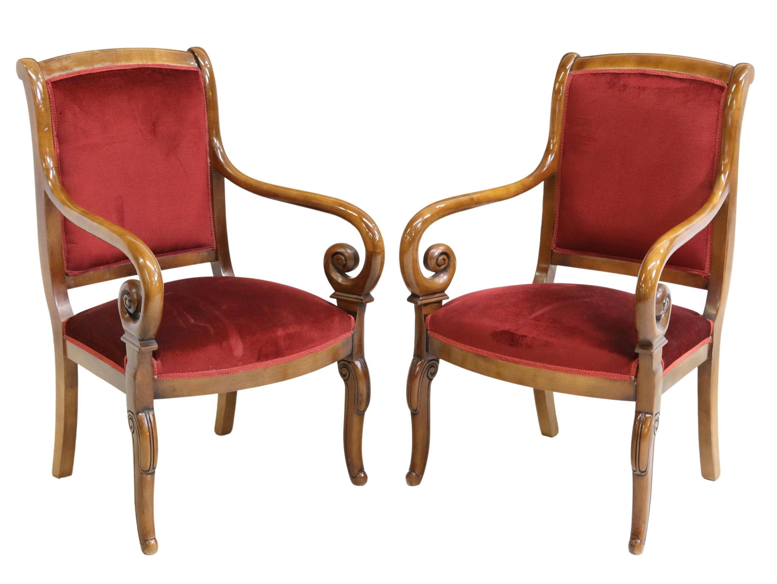 (2) FRENCH LOUIS PHILIPPE STYLE FAUTEUILS (1 of 3)