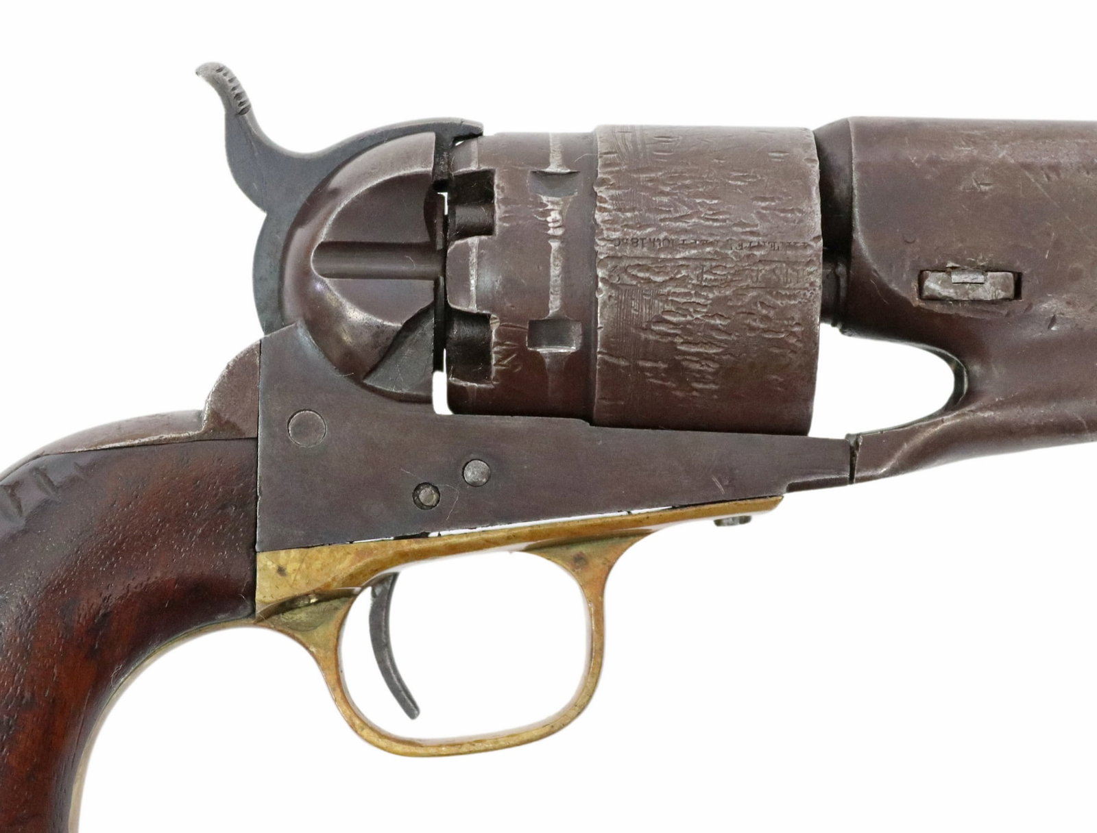 2) COLT CIVIL WAR 1860 ARMY REVOLVER & COLT LETTER: (lot of 2) Colt Model 1860 Army Revolver, mfg. 1863, .44 caliber, 8" round barrel, blade front sight, the barrel top marked "-Address Col. Saml Colt New-York U.S. America-", six round cylinder retaini