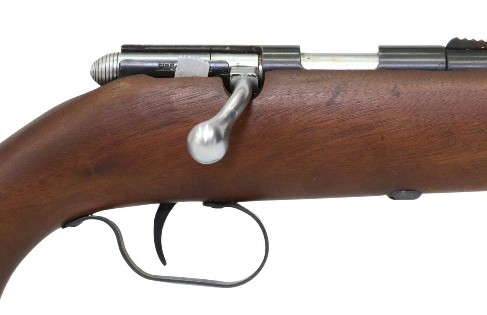 HARRINGTON & RICHARDSON PIONEER 765 RIFLE, .22 CAL: Harrington & Richardson Model 765 Pioneer rifle, bolt action, single shot .22 caliber, 24" barrel, hardwood stock, light scratching at metal and wood, action good, bore bright with strong rifling, NSN
