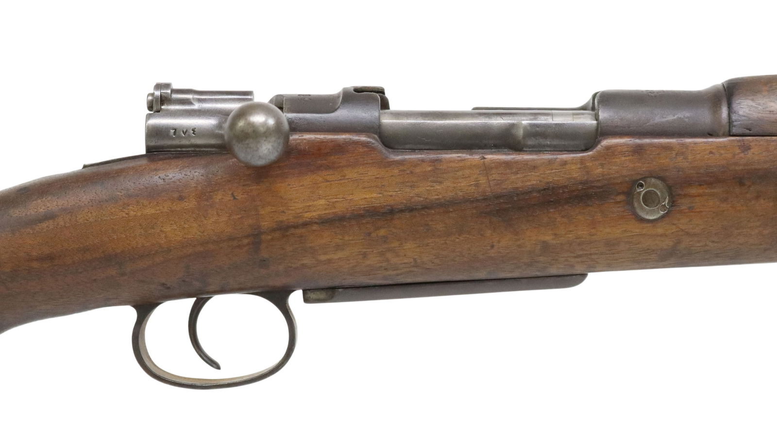 TURKISH MAUSER MODEL 1903/36 RIFLE: Turkish Mauser model 1903/36 rifle, bolt action, believed to be 7.65 caliber, 29" barrel, bayonet lug, fixed front sight, adjustable ladder rear sight to 2000 meters, the receiver ring with Turkish sy