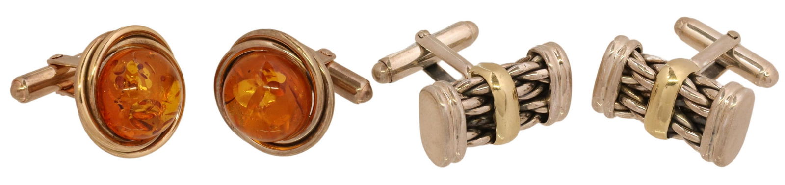 (2PR) ESTATE DAVID YURMAN & 14KT YG CUFFLINKS (1 of 6)