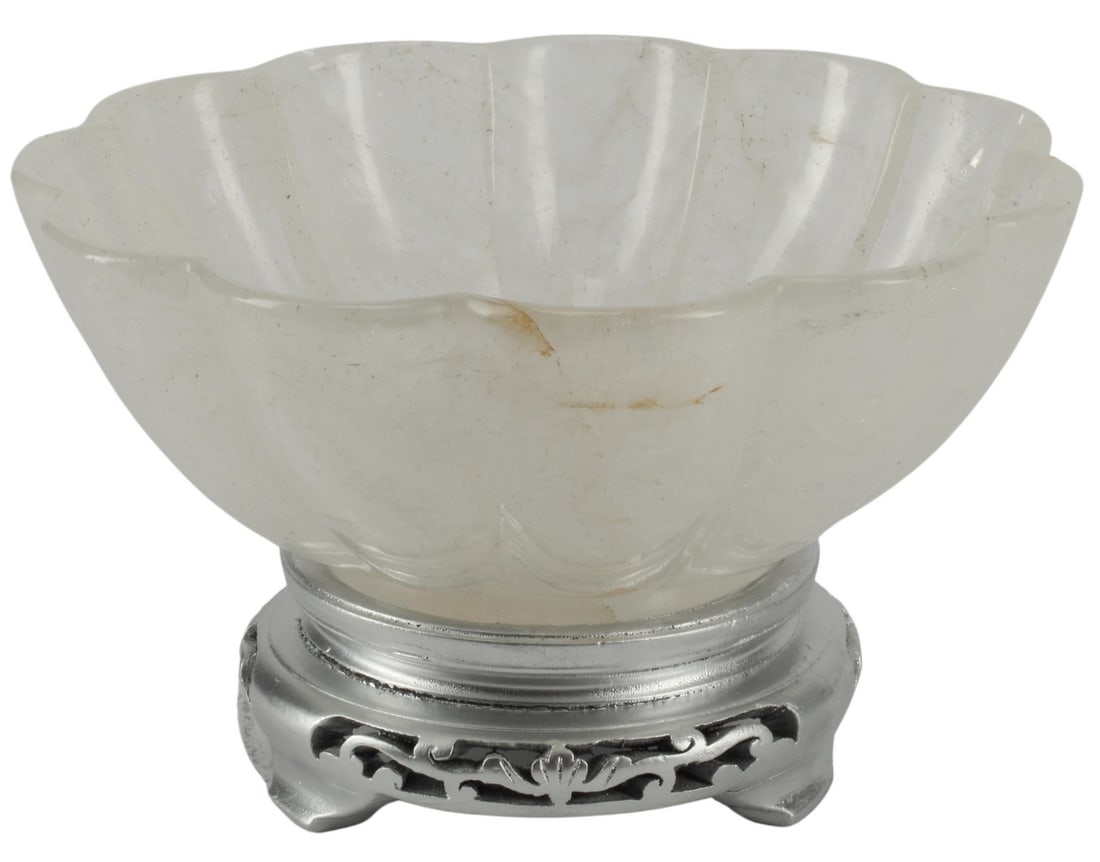 CARVED ROCK CRYSTAL LOBED BOWL (1 of 3)