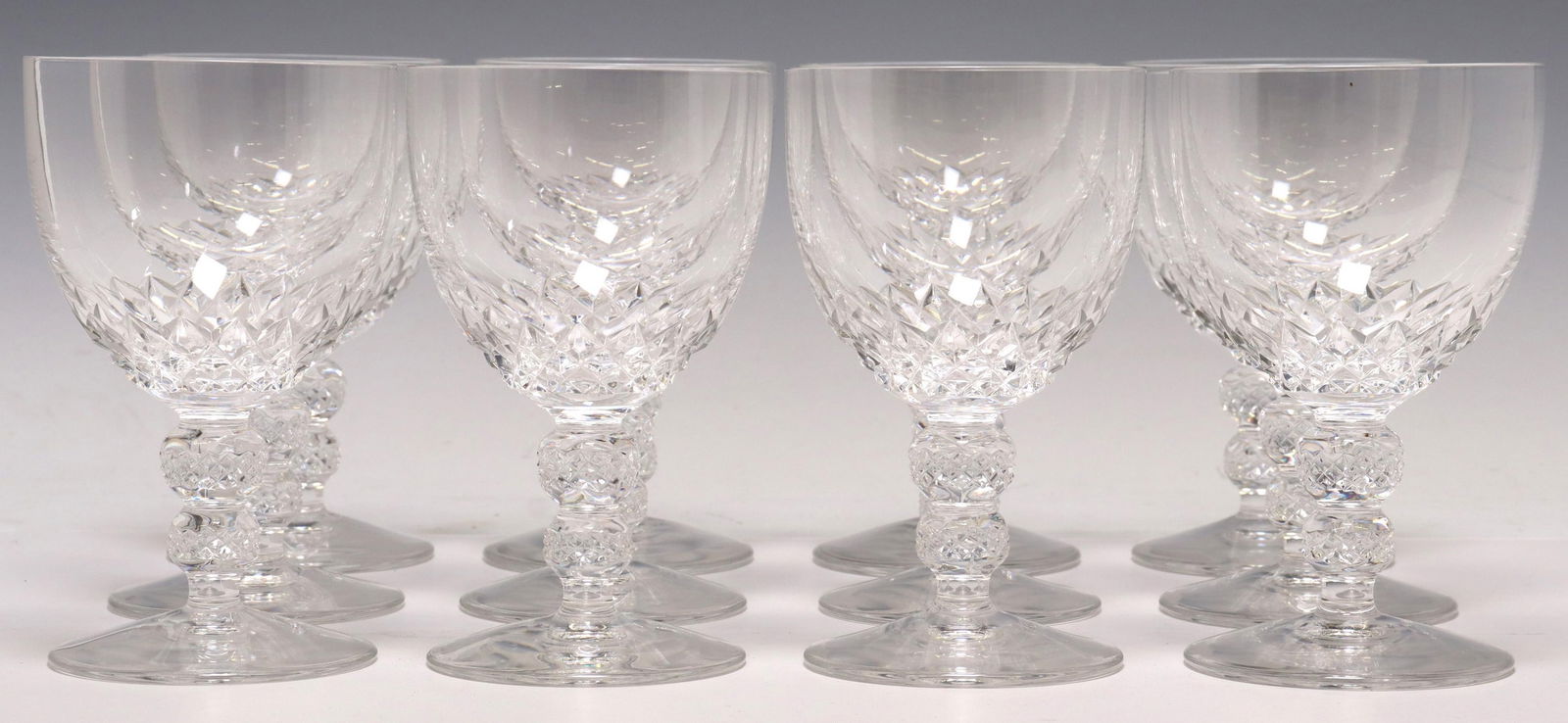(12) FRENCH ST LOUIS CUT CRYSTAL WATER GOBLETS (1 of 3)