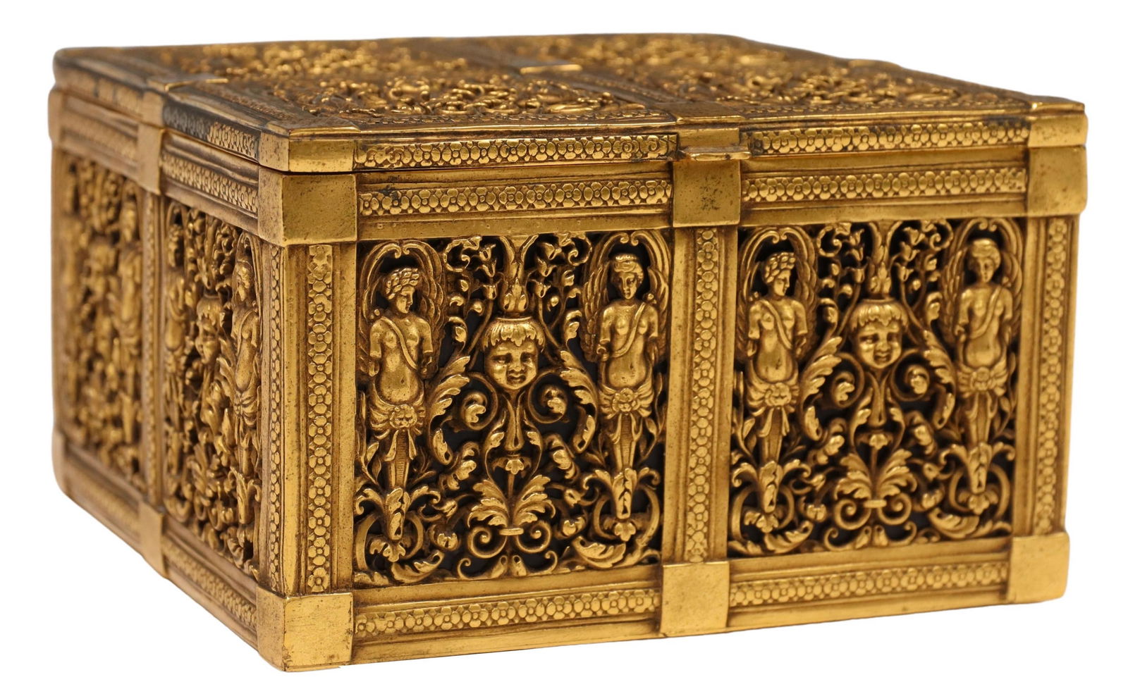 RENAISSANCE REVIVAL BRONZE DORE TABLE CASKET (1 of 4)