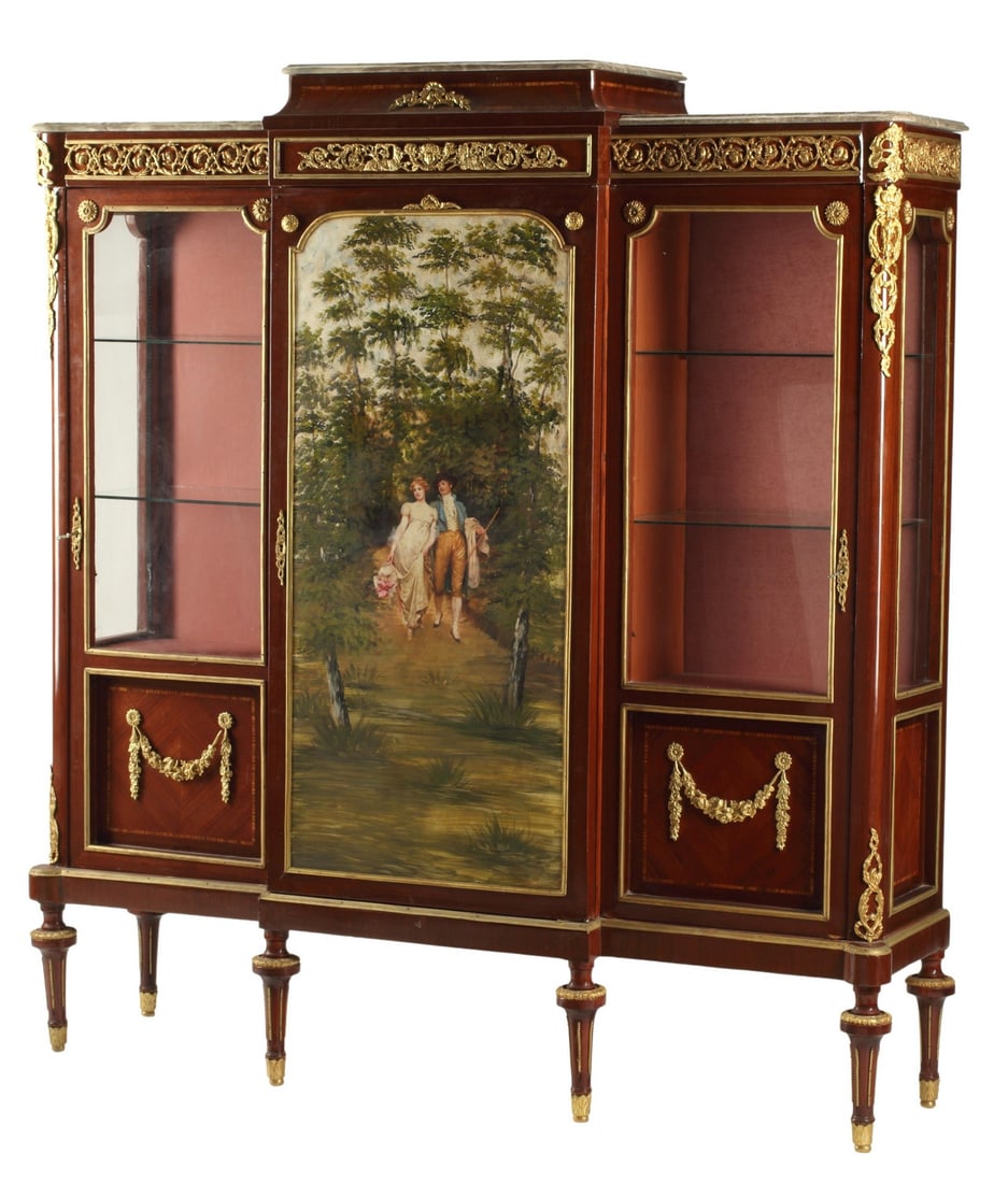 LOUIS XVI STYLE ORMOLU-MOUNTED VITRINE CABINET (1 of 5)