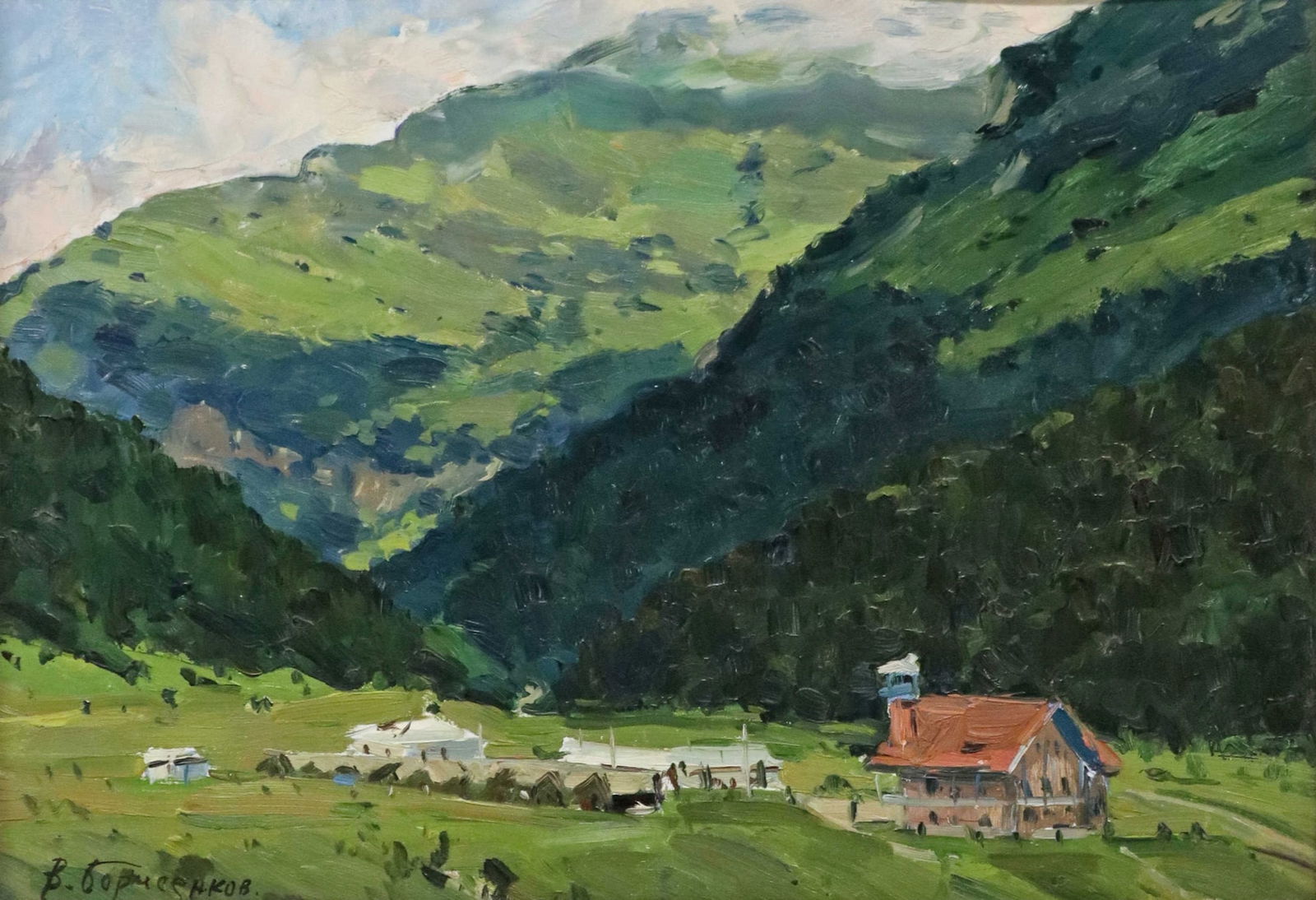 VASILY BORISENKOV (B.1924) MOUNTAIN LANDSCAPE (1 of 6)