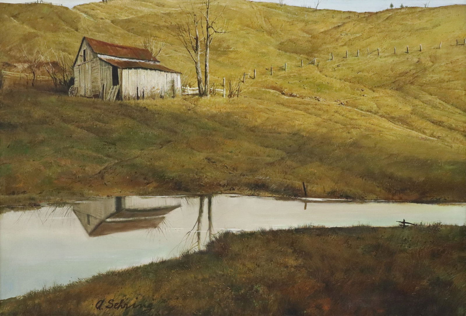 ADOLF SEHRING (D.2015) BARN & POND LANDSCAPE (1 of 4)