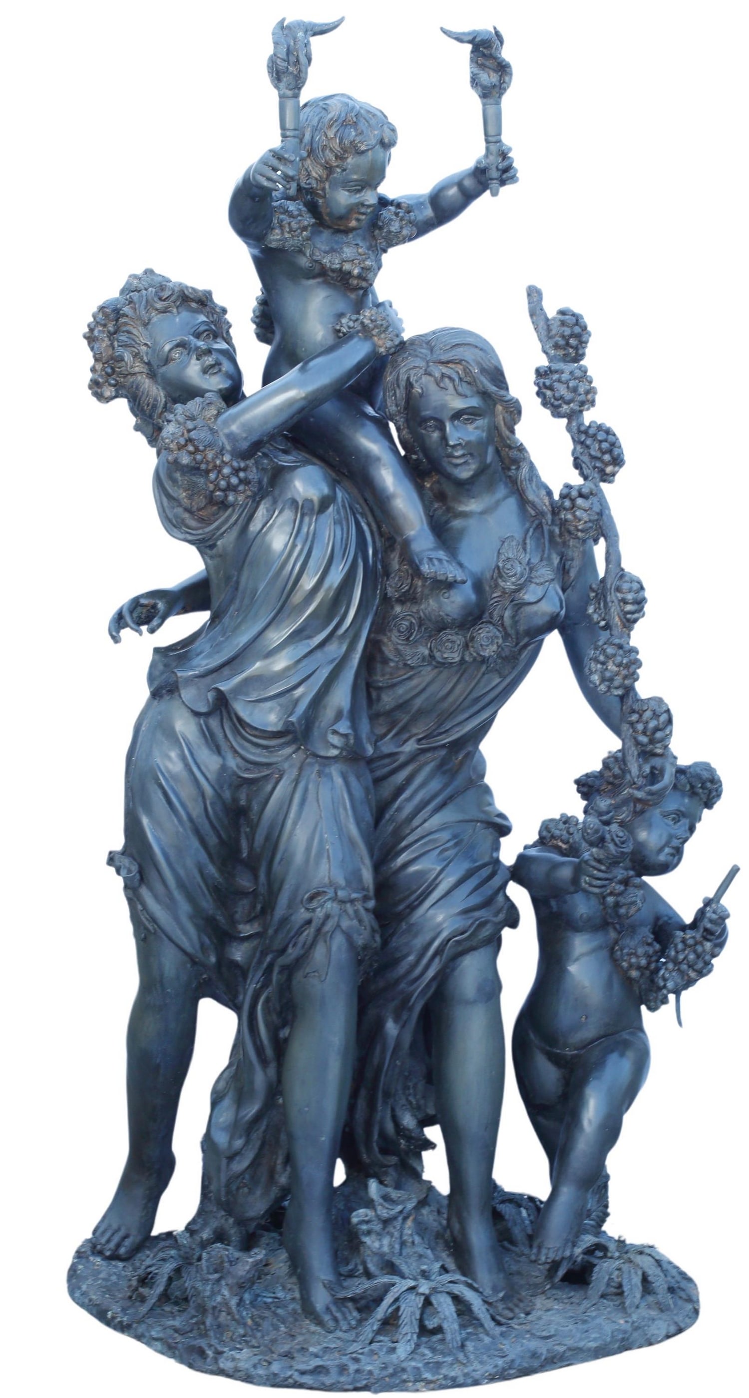 LIFE-SIZE BRONZE BACCHANALIAN FIGURE GROUP (1 of 5)