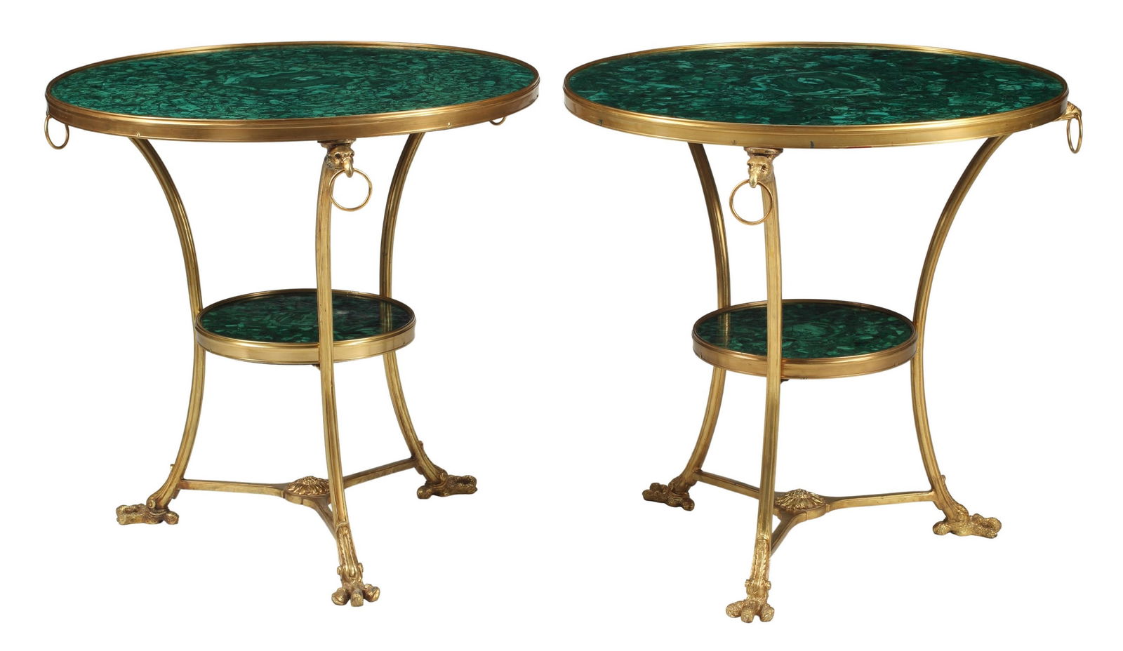 (2) NEOCLASSICAL STYLE MALACHITE GUERIDONS (1 of 4)