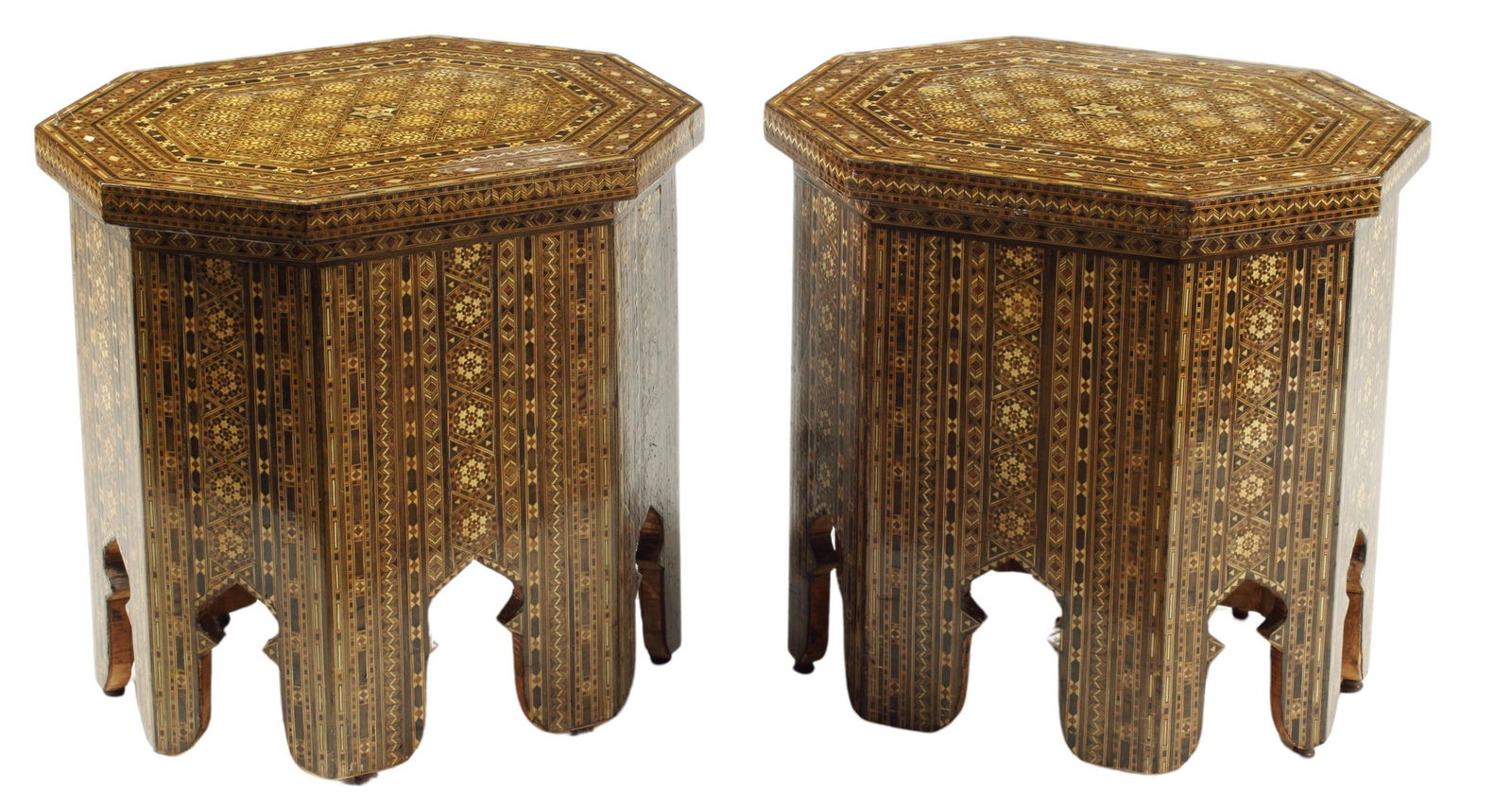 (2) MOORISH STYLE MOSAIC MARQUETRY  TABLES (1 of 3)