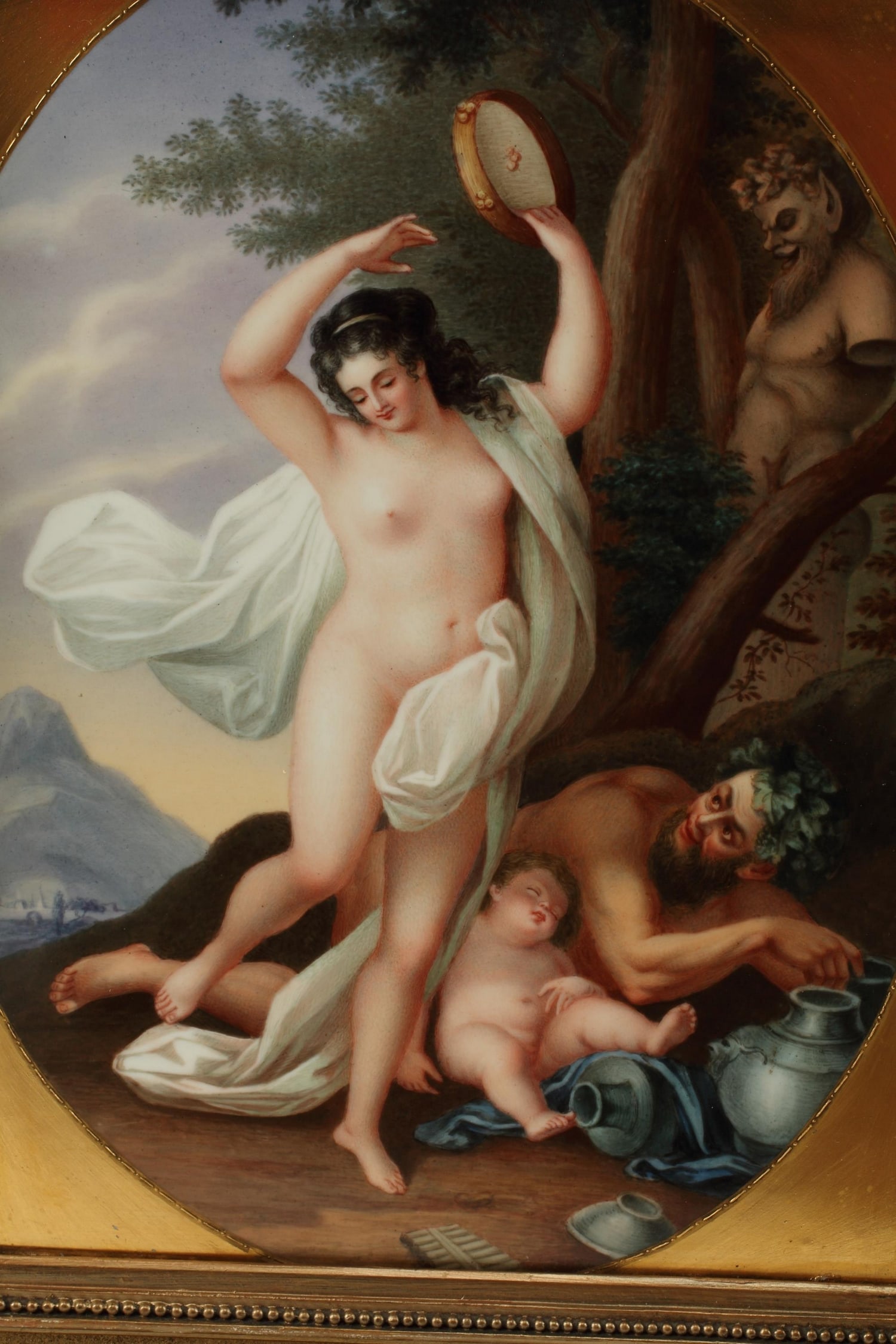 KPM STYLE PAINTED PORCELAIN PLAQUE EUPHROSYNE (1 of 3)