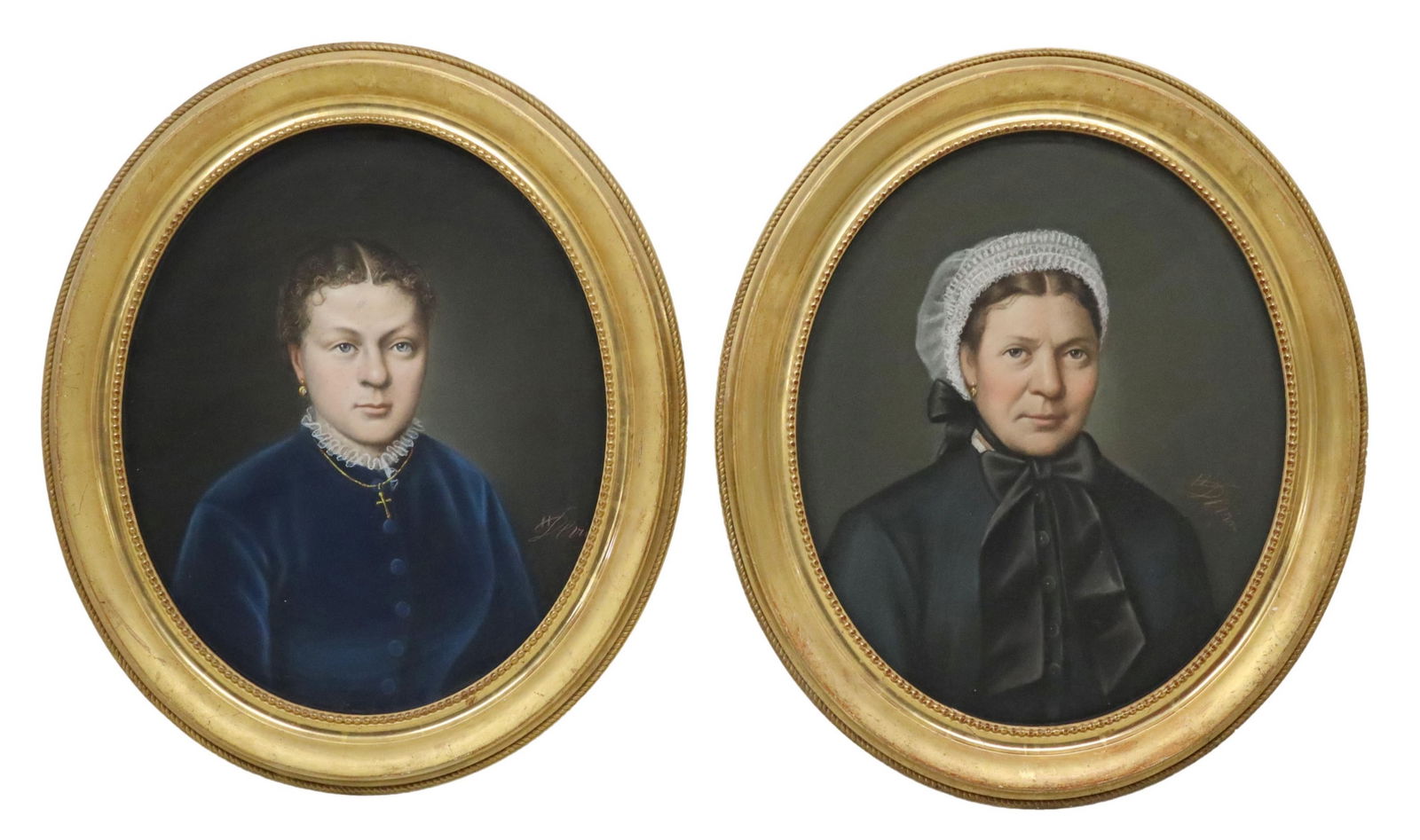 (2) FRAMED FRENCH SCHOOL PASTEL PORTRAITS (1 of 6)