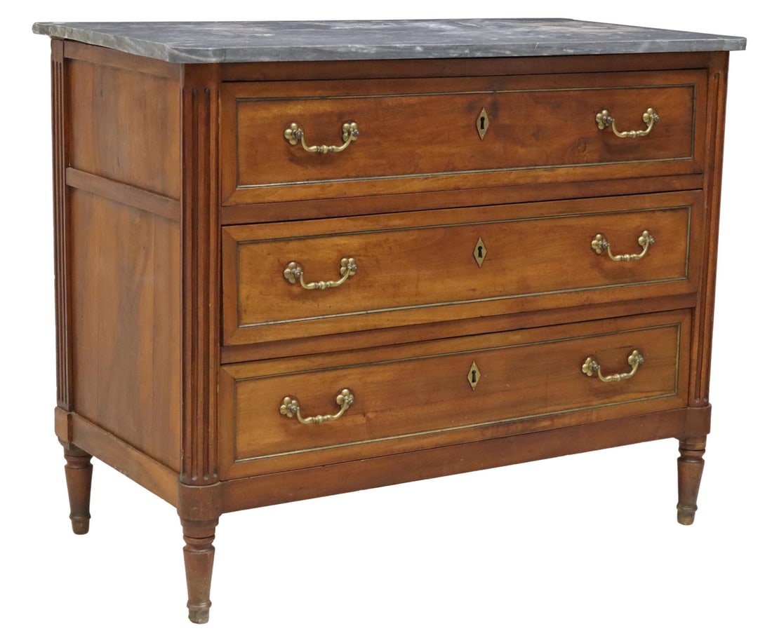 FRENCH LOUIS XVI STYLE MARBLE-TOP COMMODE (1 of 5)