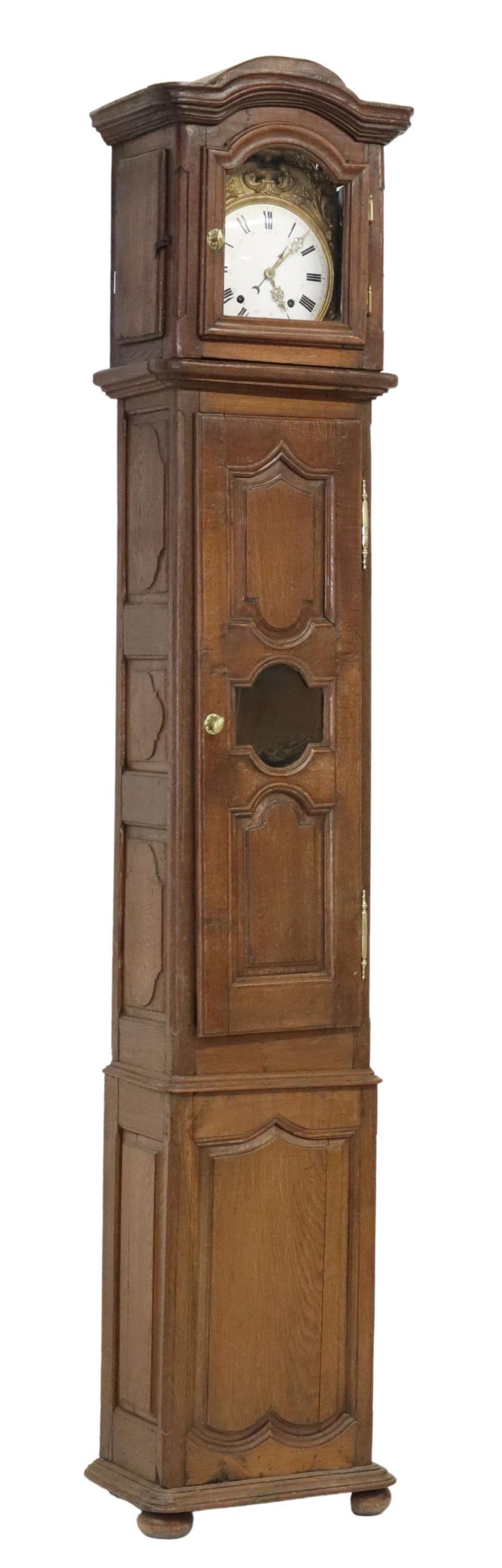FRENCH MORBIER OAK LONGCASE CLOCK (1 of 8)