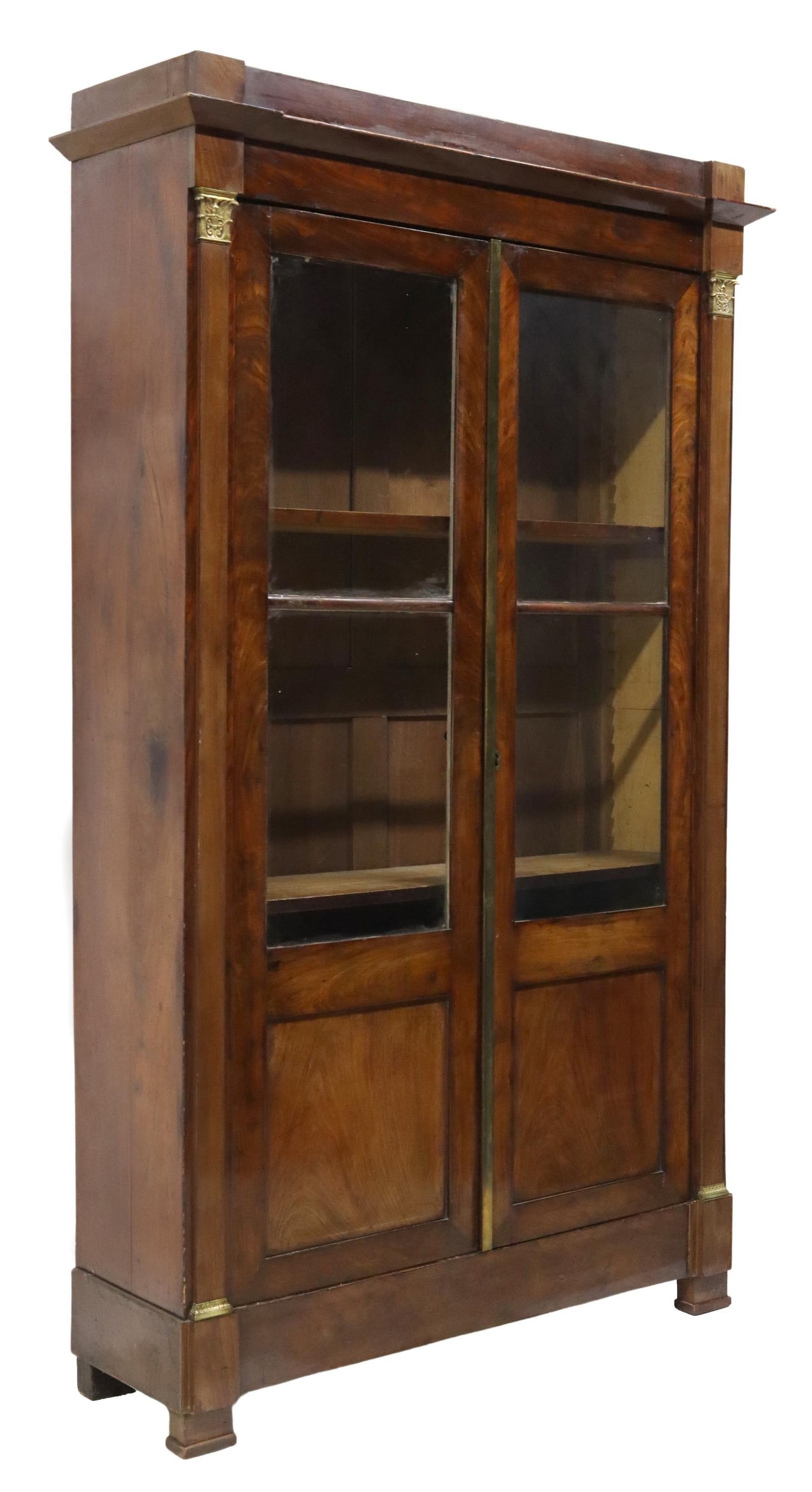 FRENCH EMPIRE STYLE MAHOGANY BOOKCASE, 19TH C. (1 of 4)