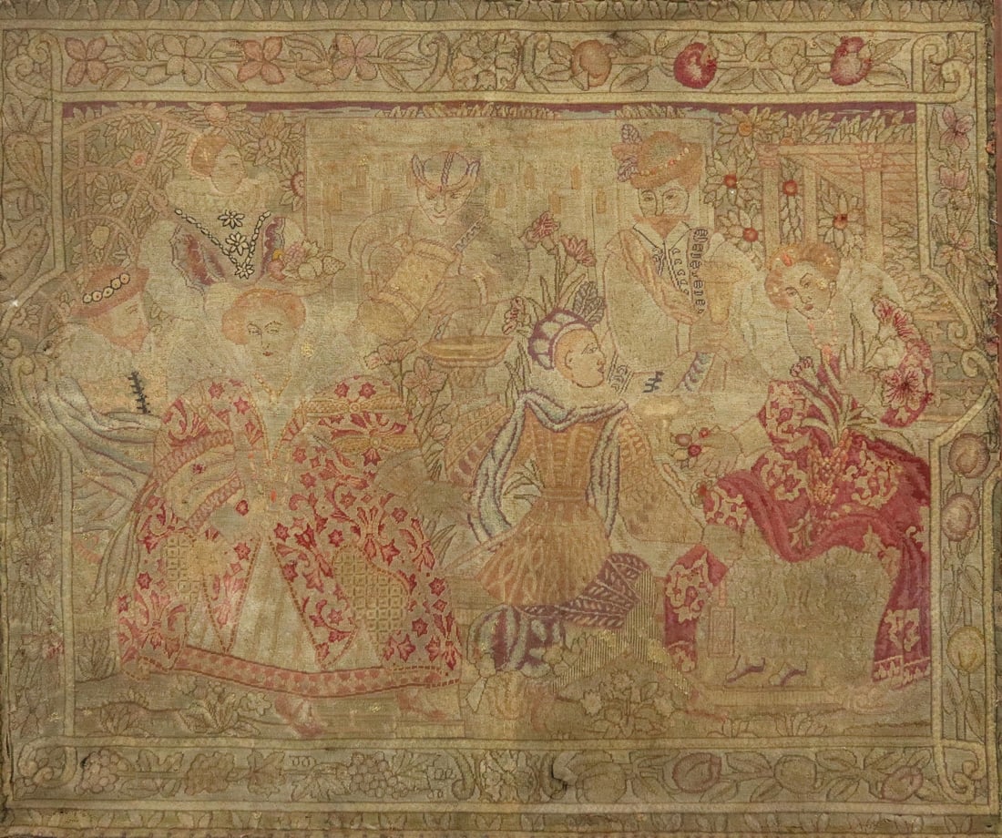 CONTINENTAL NEEDLEWORK TAPESTRY ON FRAME (1 of 3)