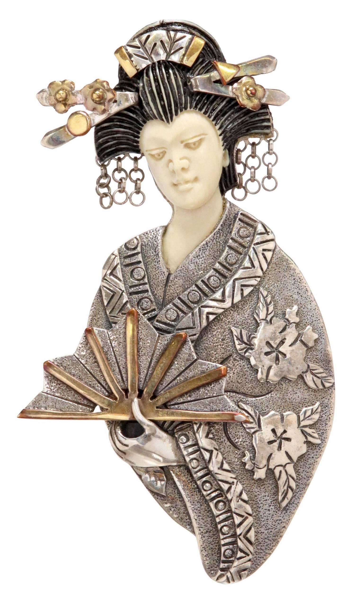 Zealandia Designs Sterling Geisha Pendant Brooch Auction