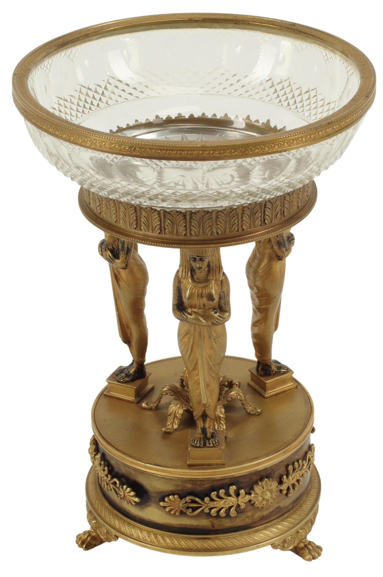 EMPIRE STYLE BRONZE & CUT-GLASS CENTERPIECE (1 of 4)