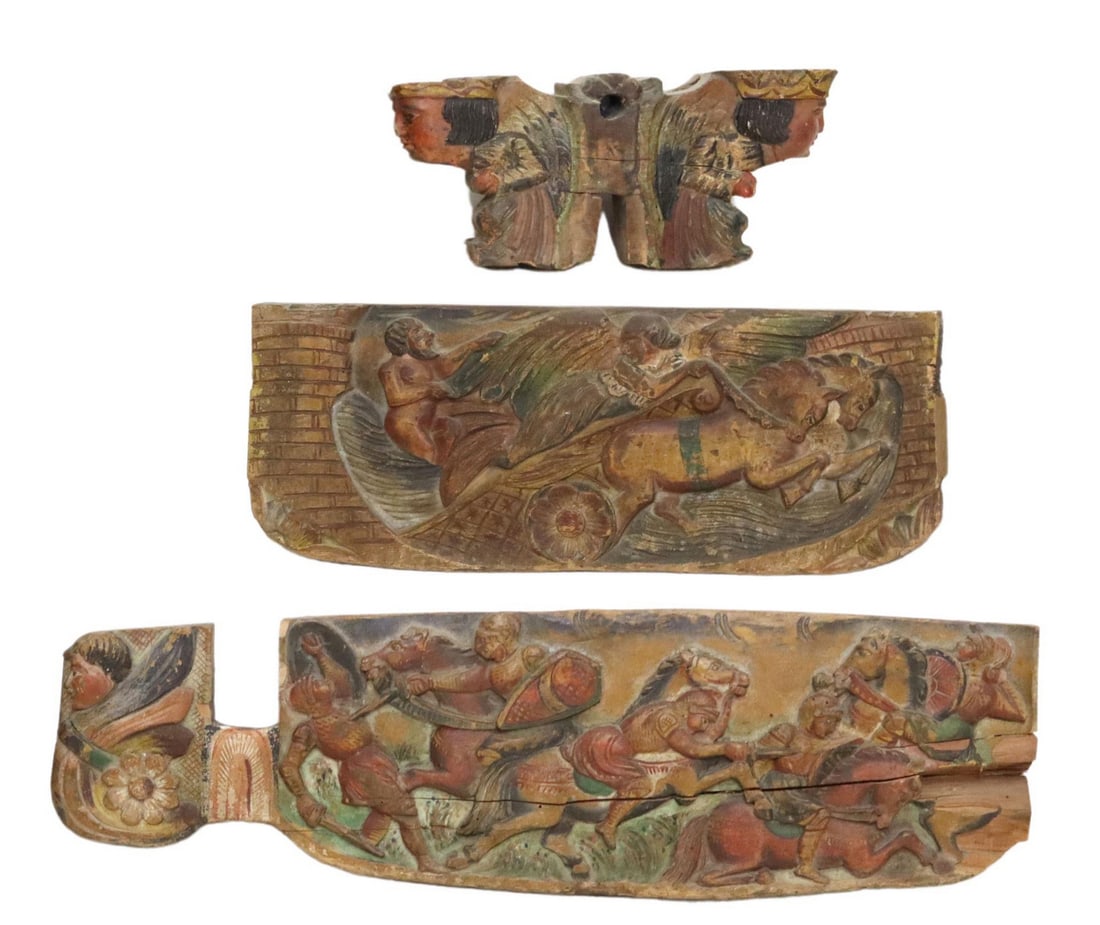 3) ITALIAN SICILIAN CART ARCHITECTURAL ELEMENTS (1 of 5)