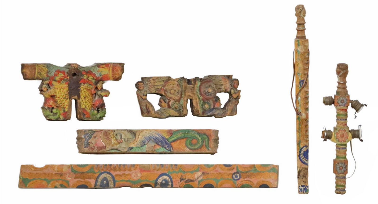 6) ITALIAN SICILIAN CART ARCHITECTURAL ELEMENTS (1 of 4)