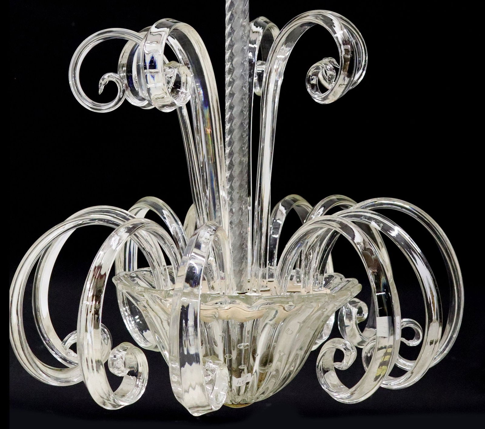 ITALIAN MID-CENTURY MODERN MURANO GLASS TIERED CHANDELIER (1 of 4)