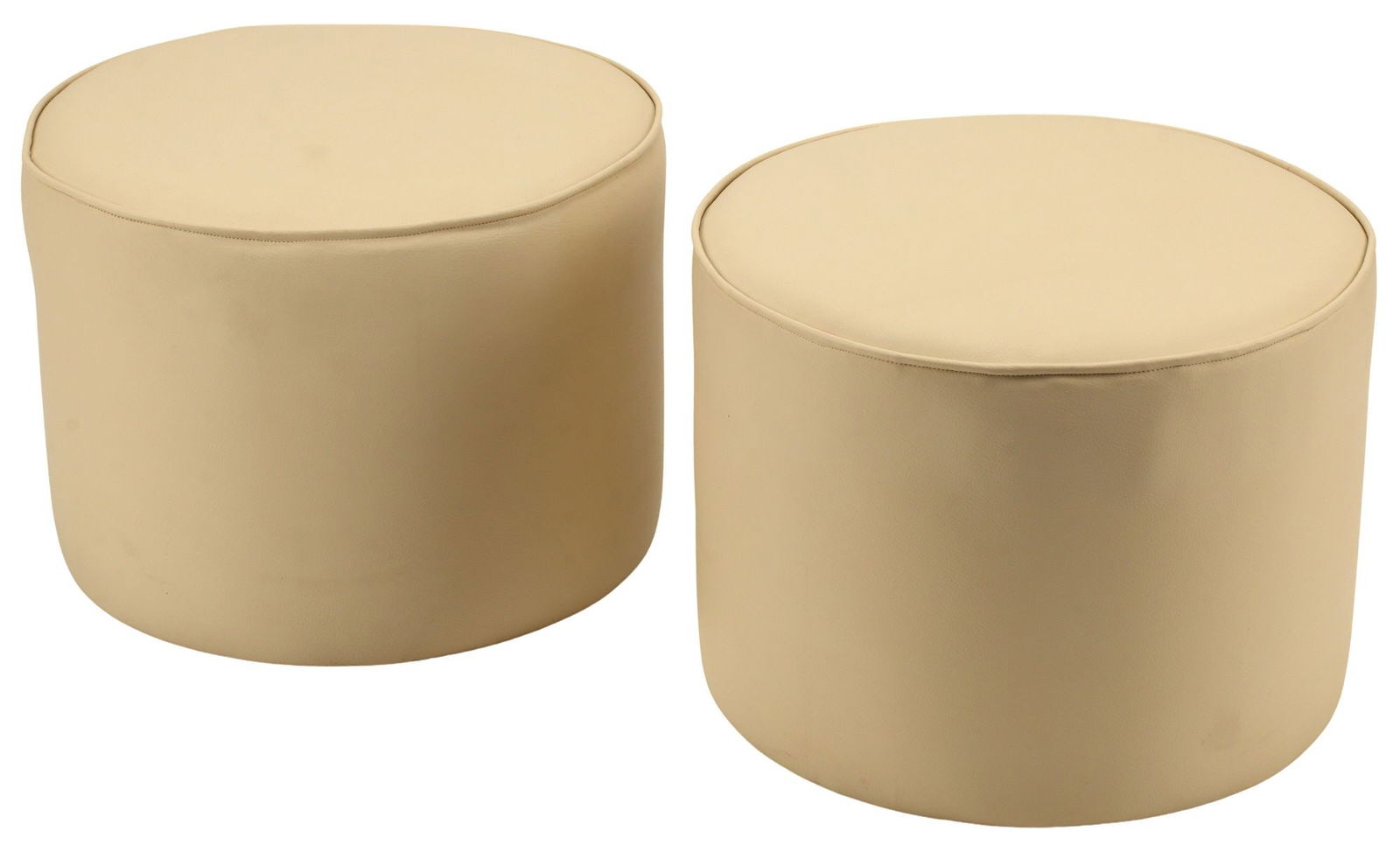 (2) CONTEMPORARY LEATHER UPHOLSTERED OTTOMANS (1 of 3)