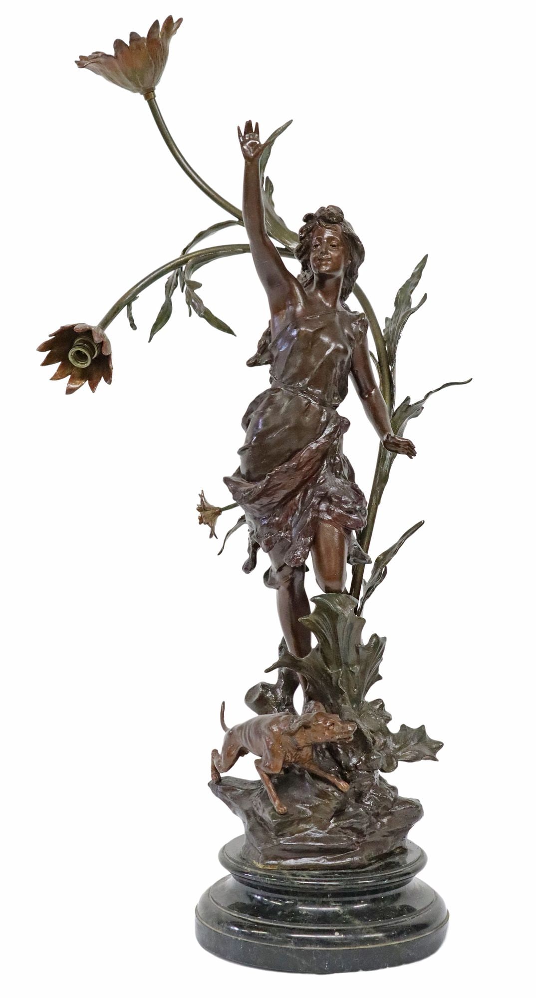 ART NOUVEAU STYLE FIGURAL 2-LT TABLE LAMP (1 of 5)