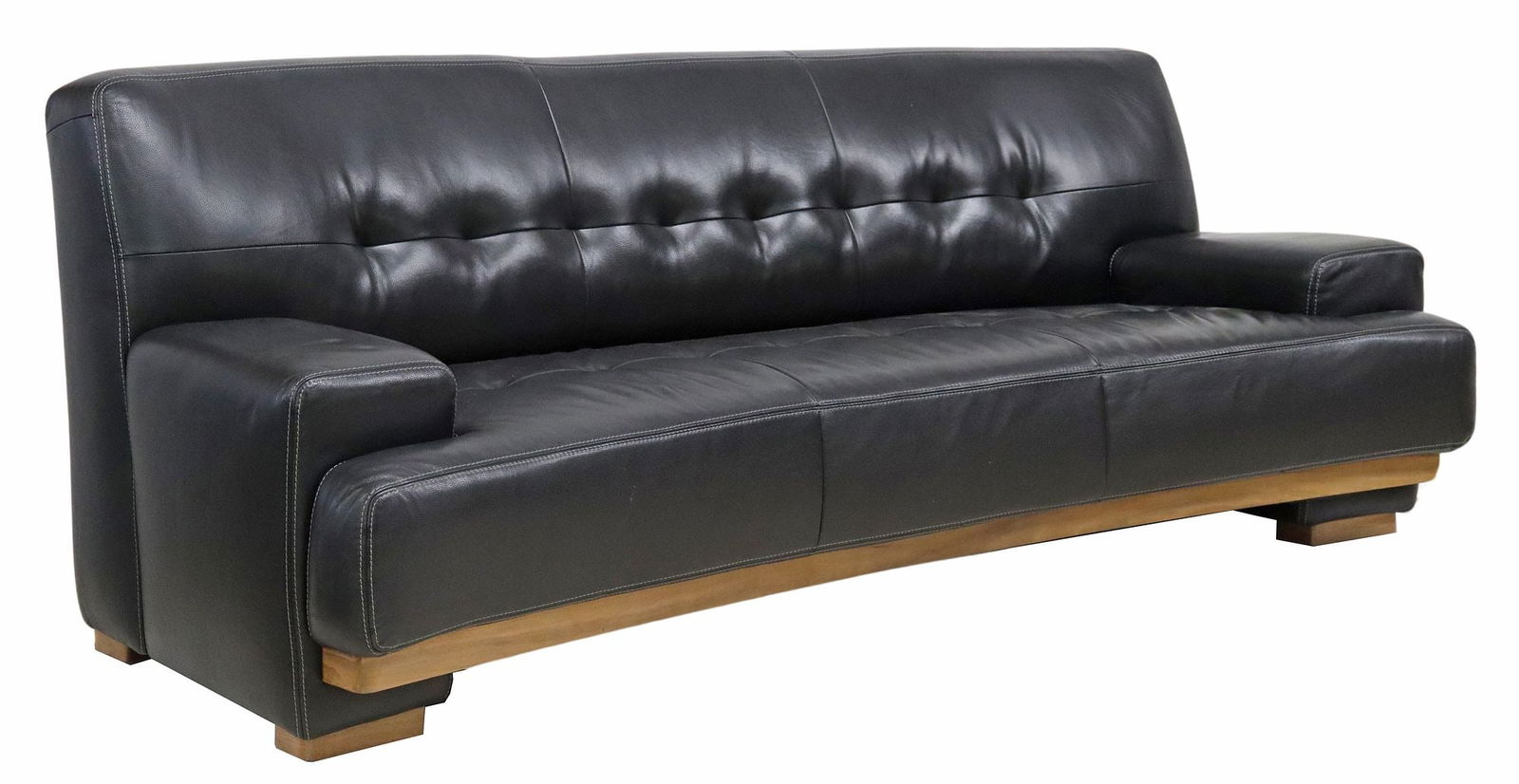 W. SCHILLIG CONTEMPORARY BLACK LEATHER SOFA (1 of 4)