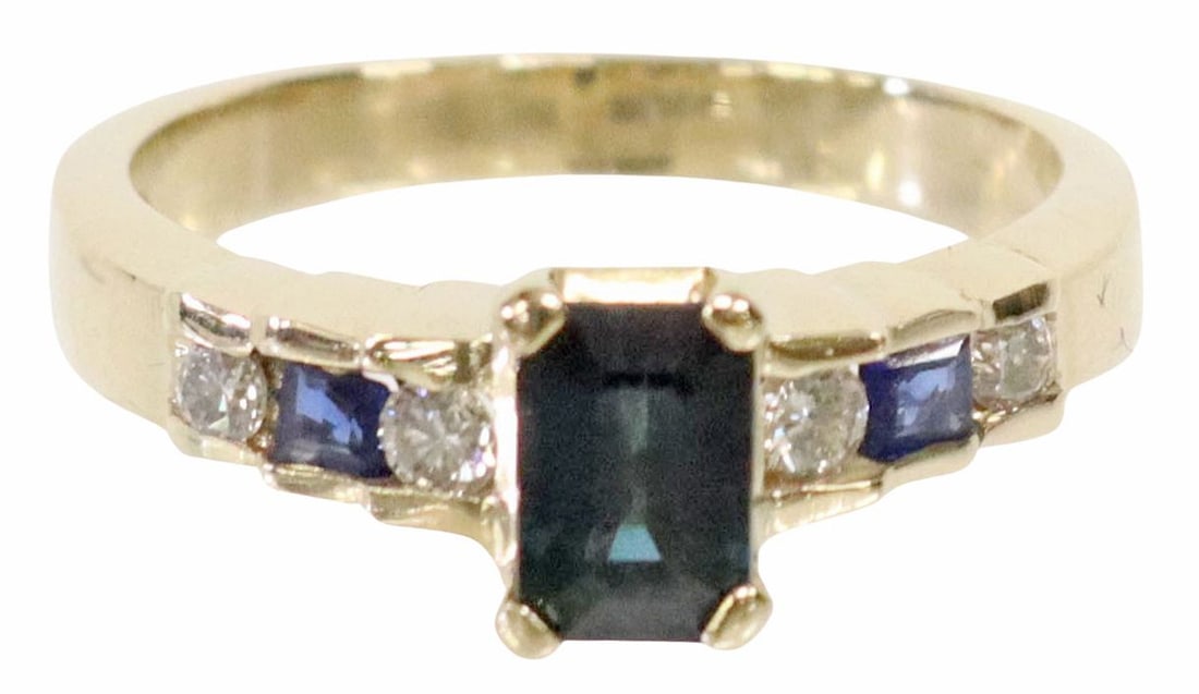 ESTATE 14KT GOLD, SAPPHIRE & DIAMOND RING (1 of 5)