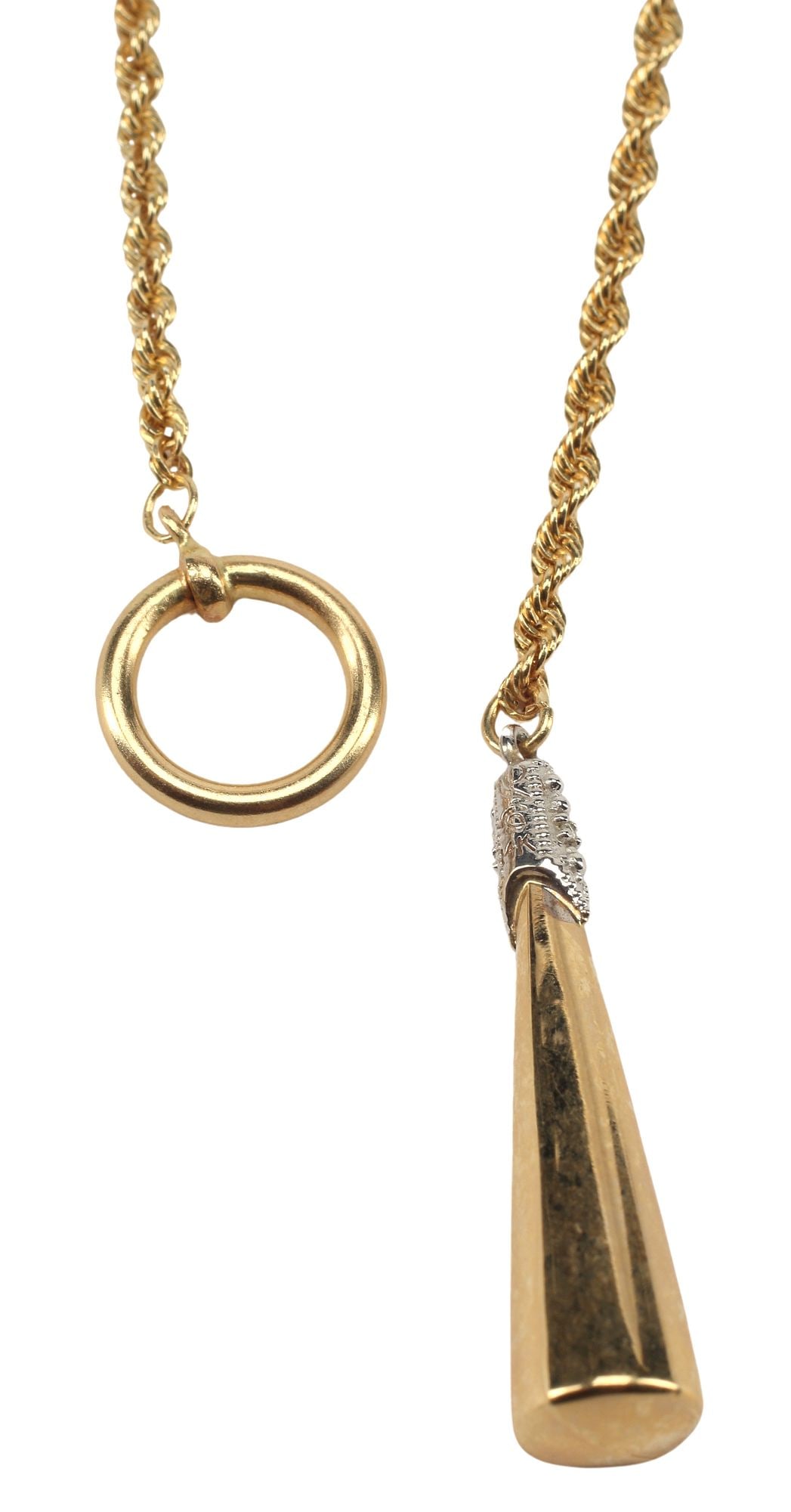 ESTATE 14KT YELLOW GOLD ROPE CHAIN & DIAMOND LARIAT NECKLACE (1 of 3)