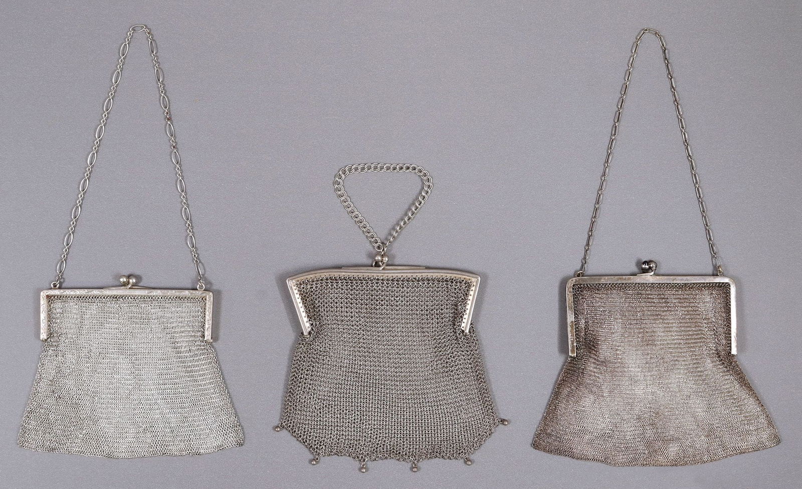 (3) VINTAGE LADY'S SILVER MESH PURSES OR EVENING BAGS (1 of 6)