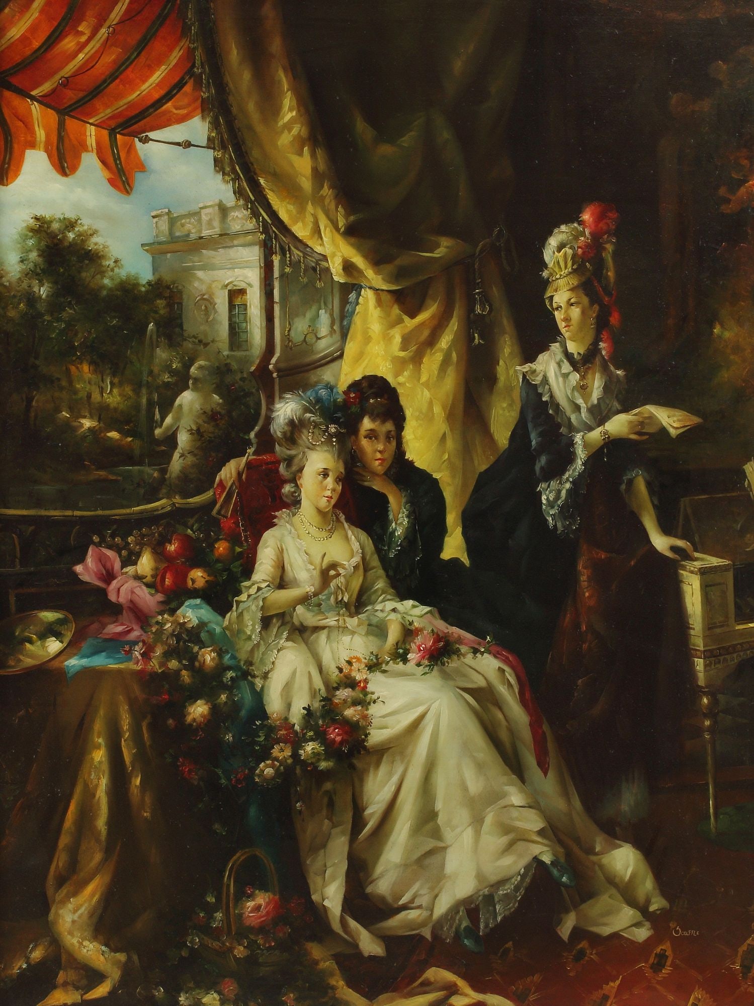 AFTER CARL HERPFER (1836-1897) PAINTING, THE GARLAND (1 of 6)