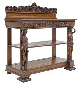 R.J. HORNER (ATTRIB.) AMERICAN QUARTER SAWN OAK SERVER (1 of 6)