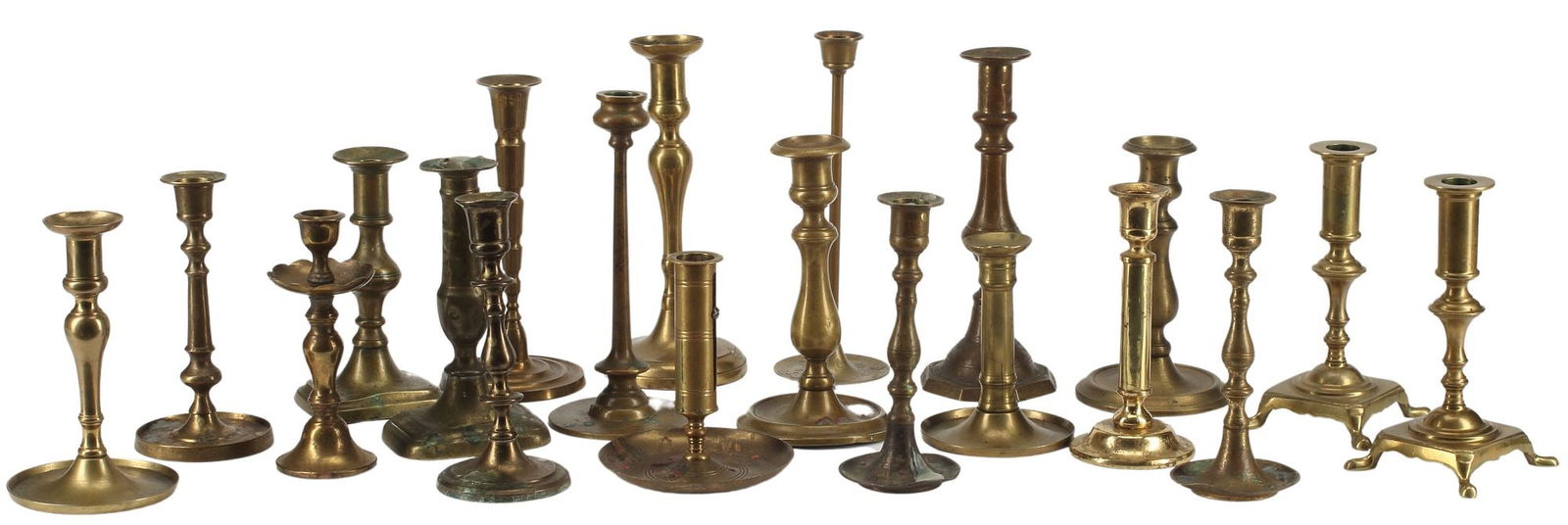 (20) COLLECTION BRASS & OTHER METAL CANDLESTICKS (1 of 4)
