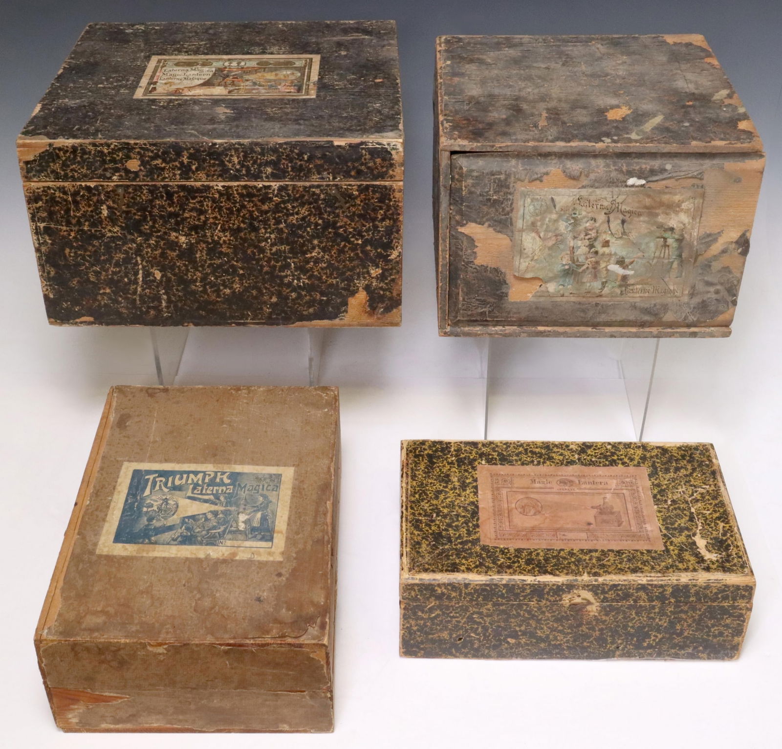 (4) MAGIC LANTERN WOOD BOXES WITH MAKER LABEL (1 of 5)