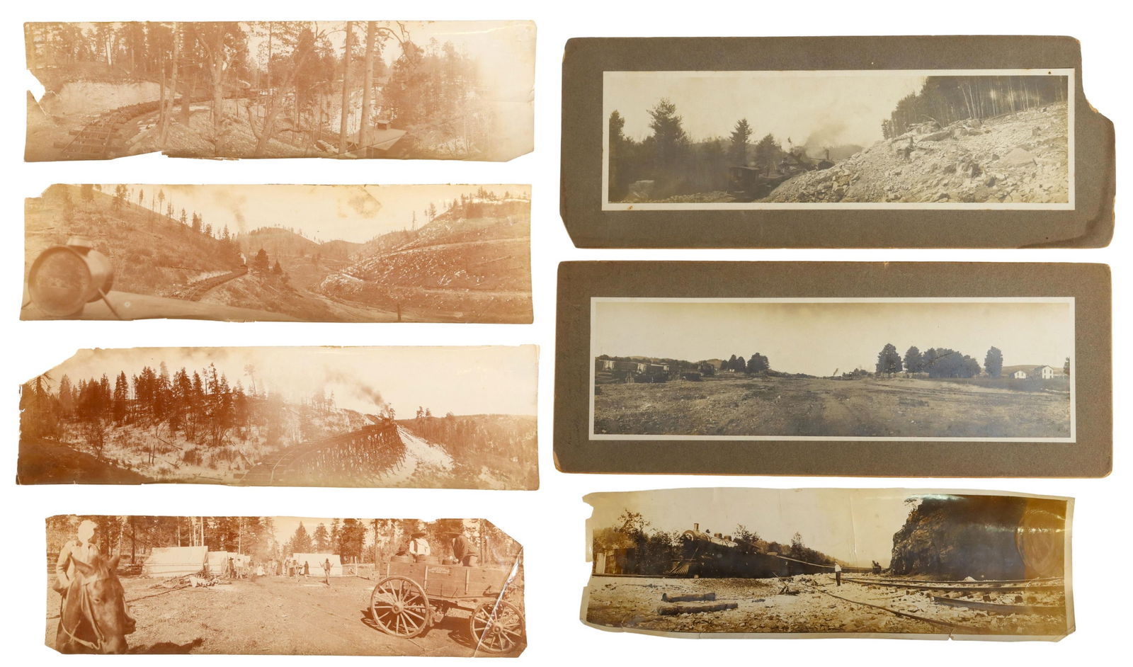 (7) PANORAMIC PHOTOS, TEXAS WAGON & TRAINS (1 of 6)