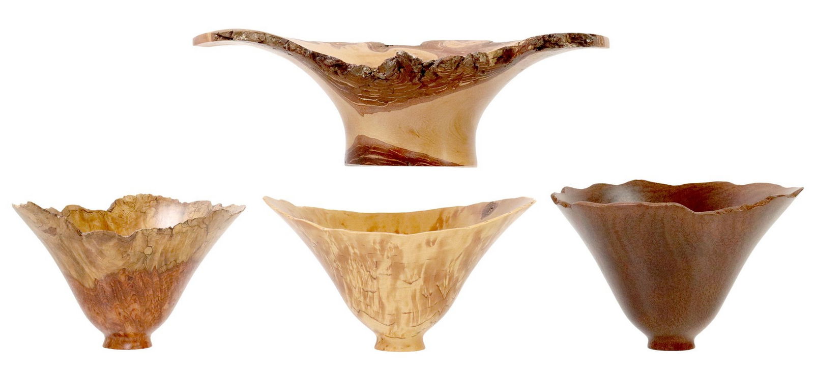 (4) BERT MARSH (1932-2011) & OTHER SMALL TURNED WOOD VESSELS (1 of 7)