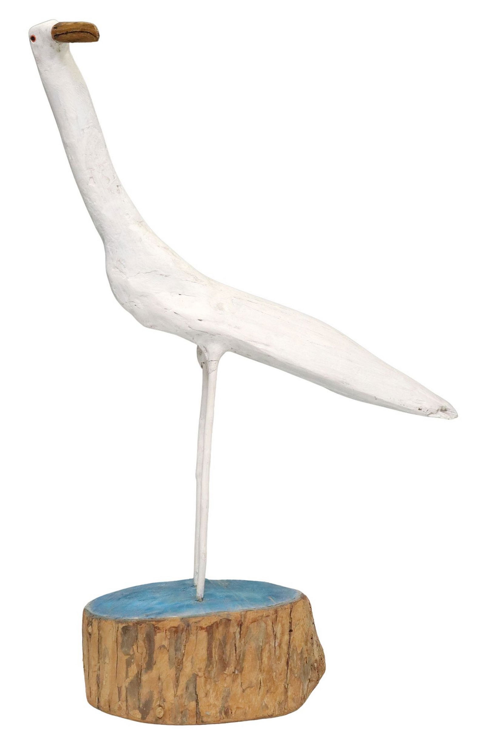ISAAC SMITH (1944-2016) FOLK ART CARVED & PAINTED WILDLIFE SCULPTURE, 30"H (1 of 5)
